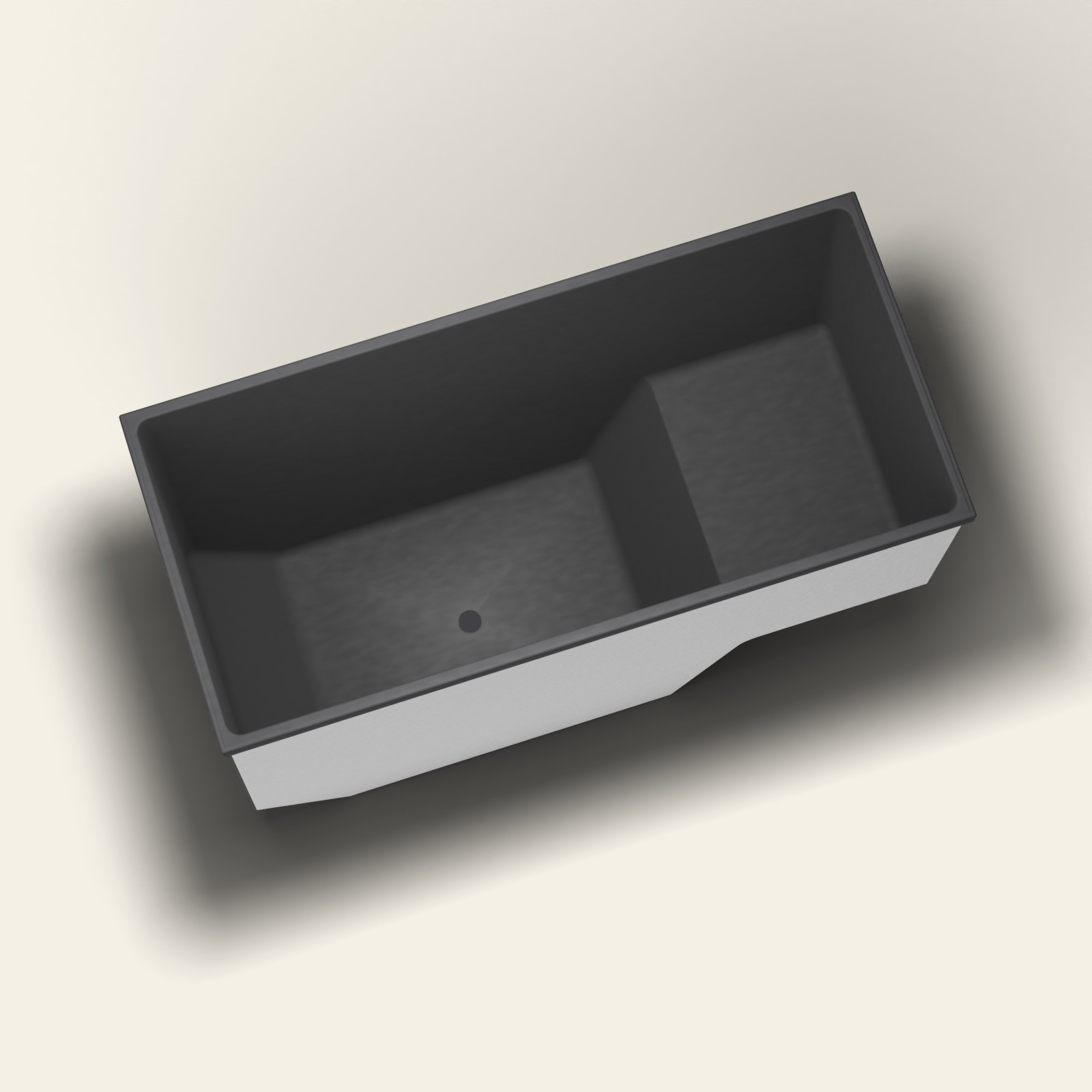 1500 x 700 zitbad — 1000 mm diep — rechthoekig — Omnitub in RAL 9005 Jet Black