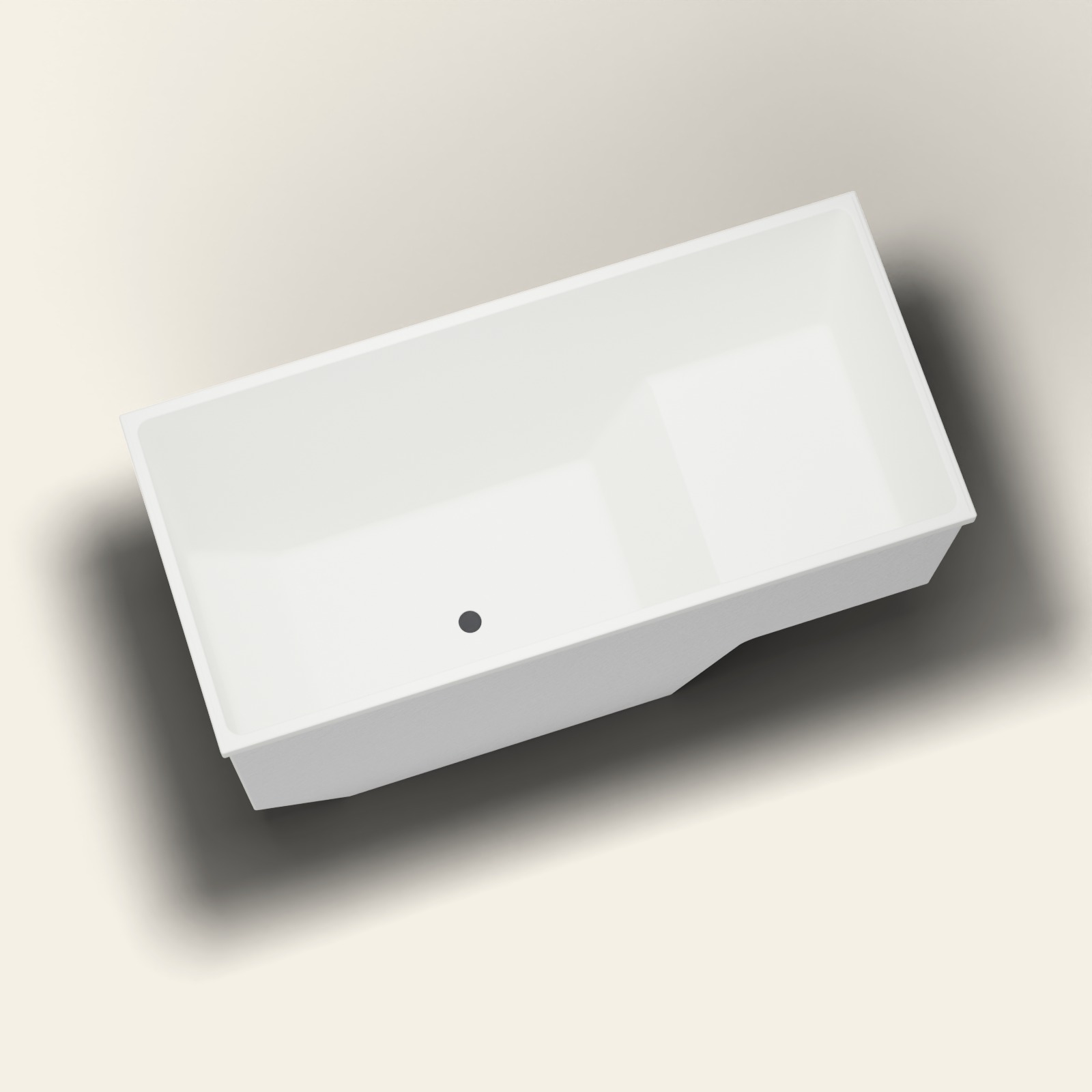 1500 x 700 zitbad — 1000 mm diep — rechthoekig — Omnitub in RAL 9010 Pure White
