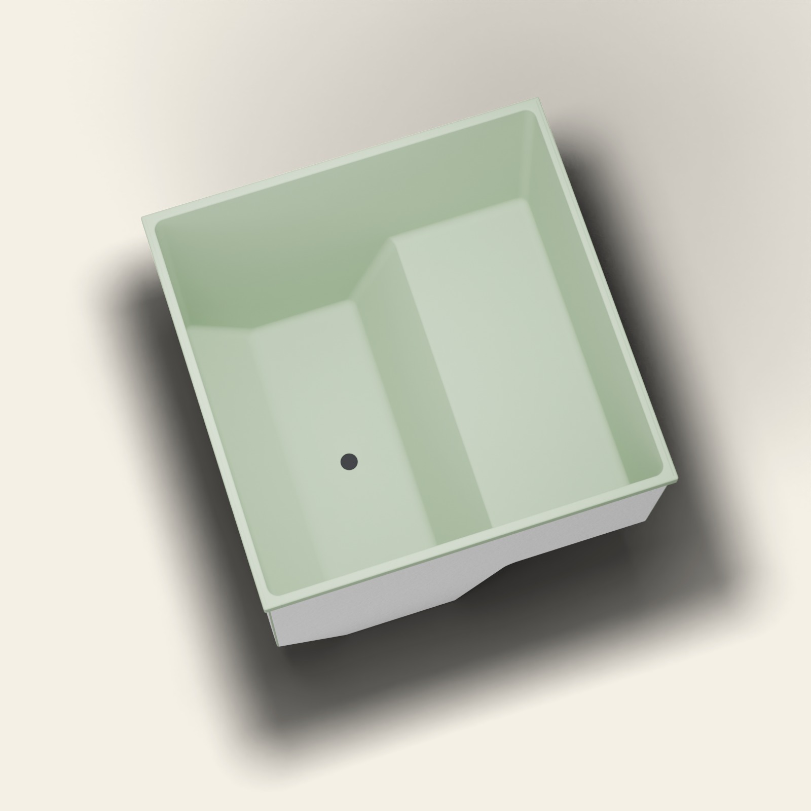 1100 x 1100 Zittend Dompelbad – 1000mm Diepte – Vierkant – Omnitub in RAL 6021 Pale Green