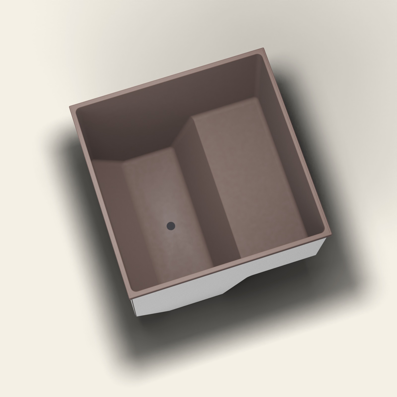 1100 x 1100 Zittend Dompelbad – 1000mm Diepte – Vierkant – Omnitub in RAL 8017 Chocolate Brown