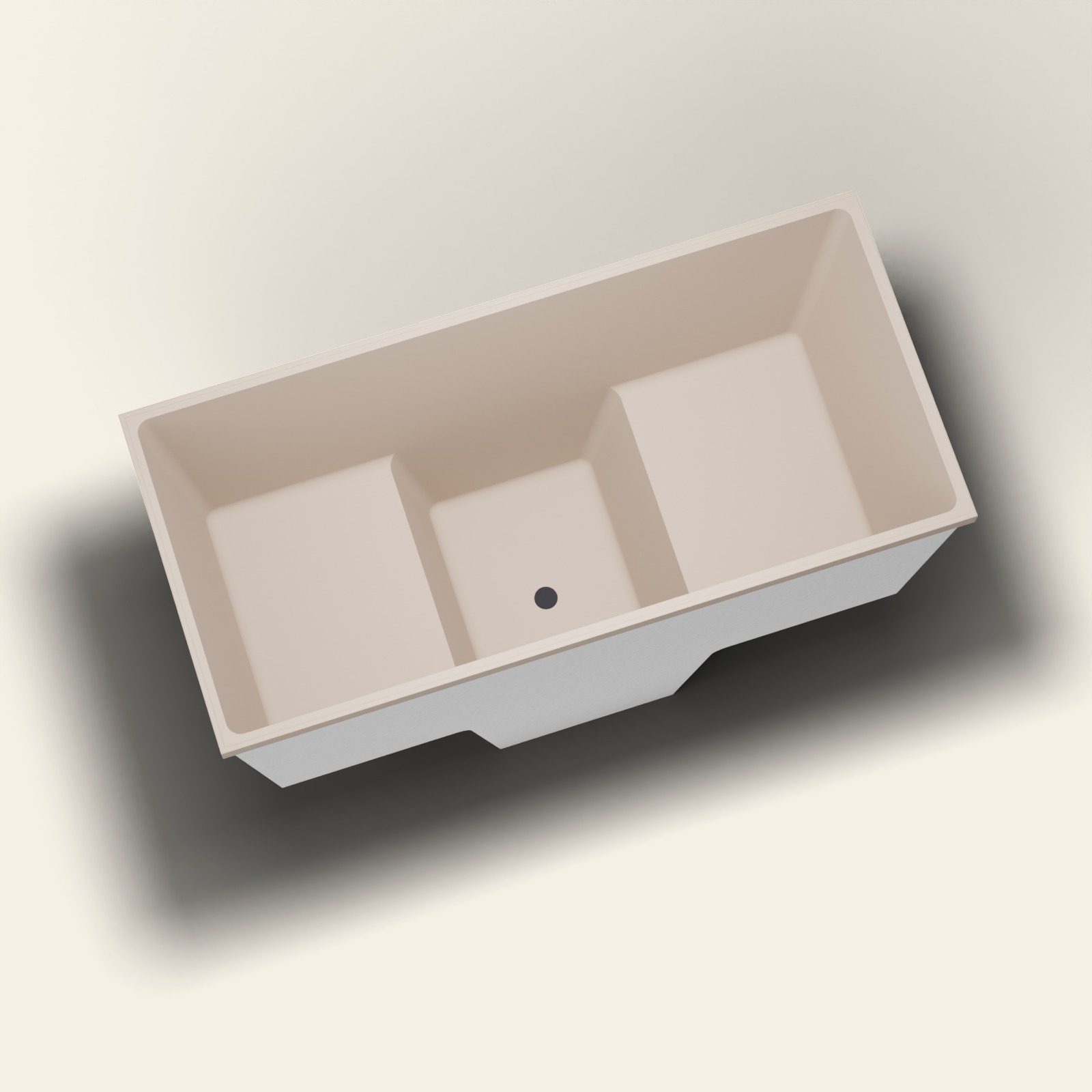 1500 x 700 zitbad voor langdurig weken – 1000 mm diepte – 2 personen – Omnitub in RAL 1019 Grey Beige