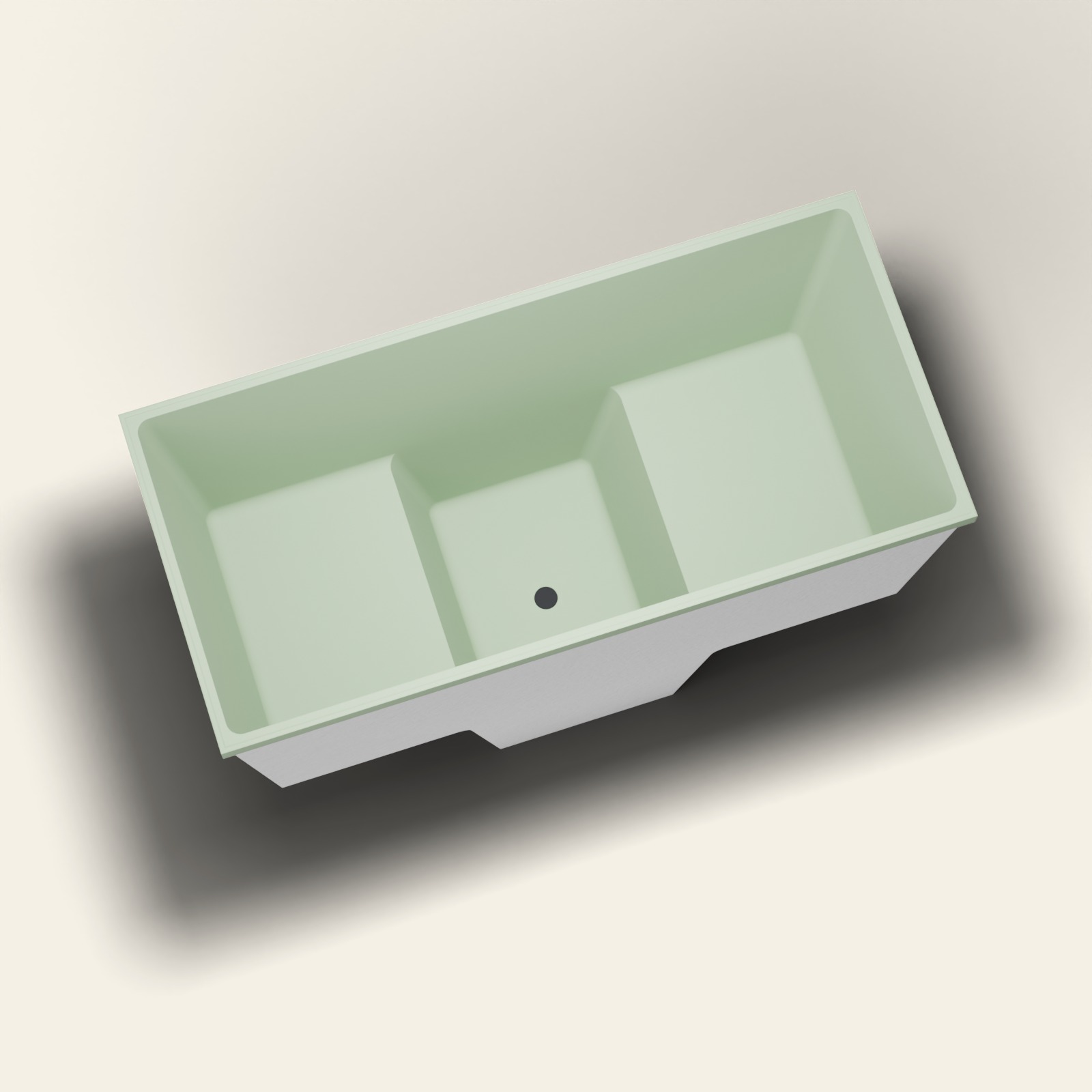 1500 x 700 zitbad voor langdurig weken – 1000 mm diepte – 2 personen – Omnitub in RAL 6021 Pale Green