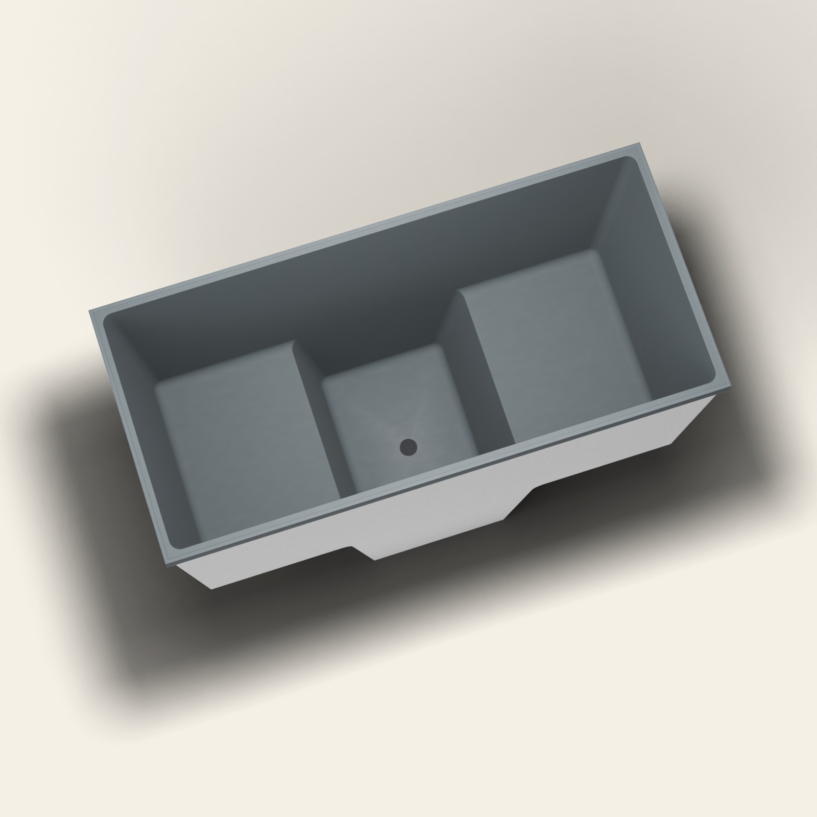 1500 x 700 zitbad voor langdurig weken – 1000 mm diepte – 2 personen – Omnitub in RAL 7016 Anthracite Grey