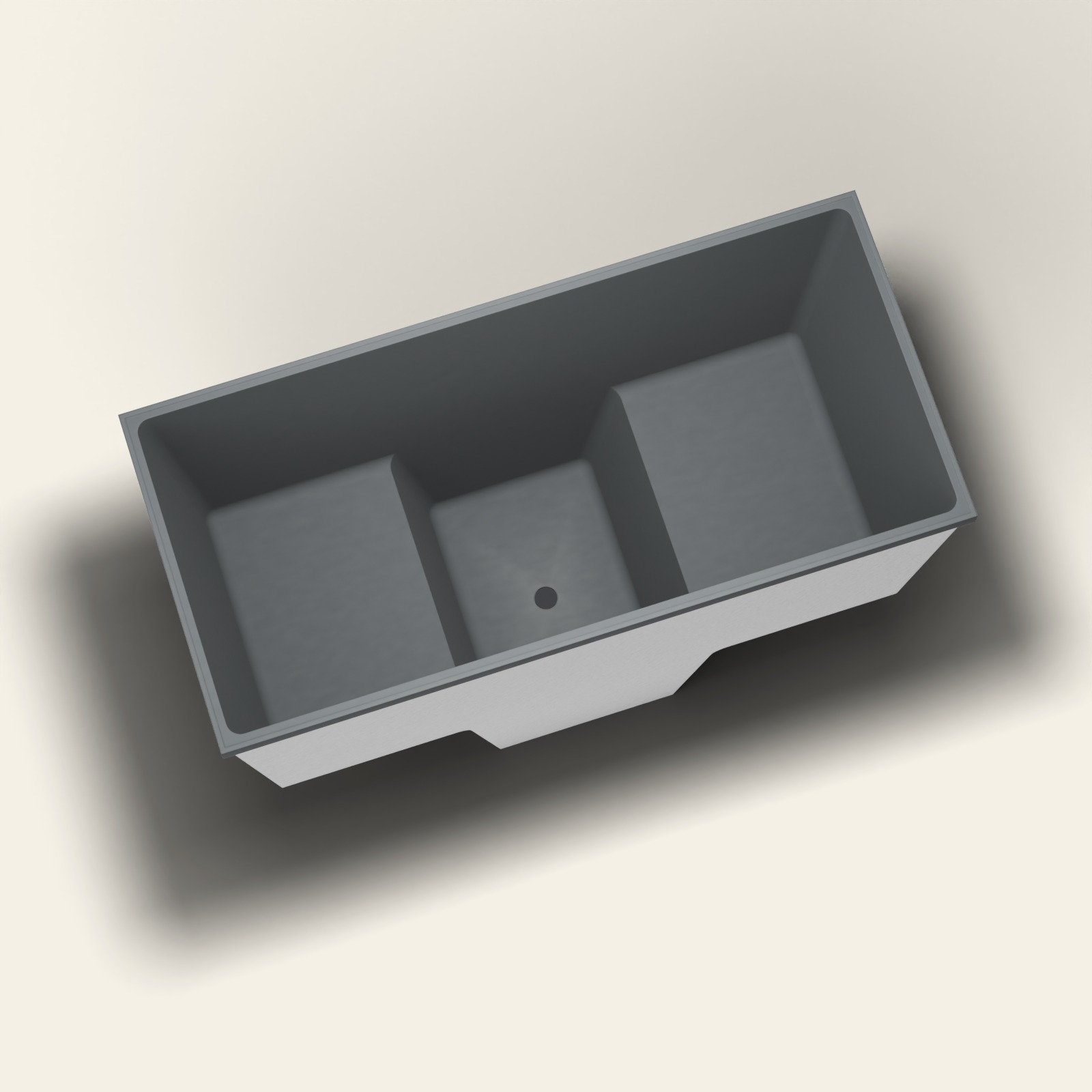 1500 x 700 zitbad voor langdurig weken – 1000 mm diepte – 2 personen – Omnitub in RAL 7021 Black Grey