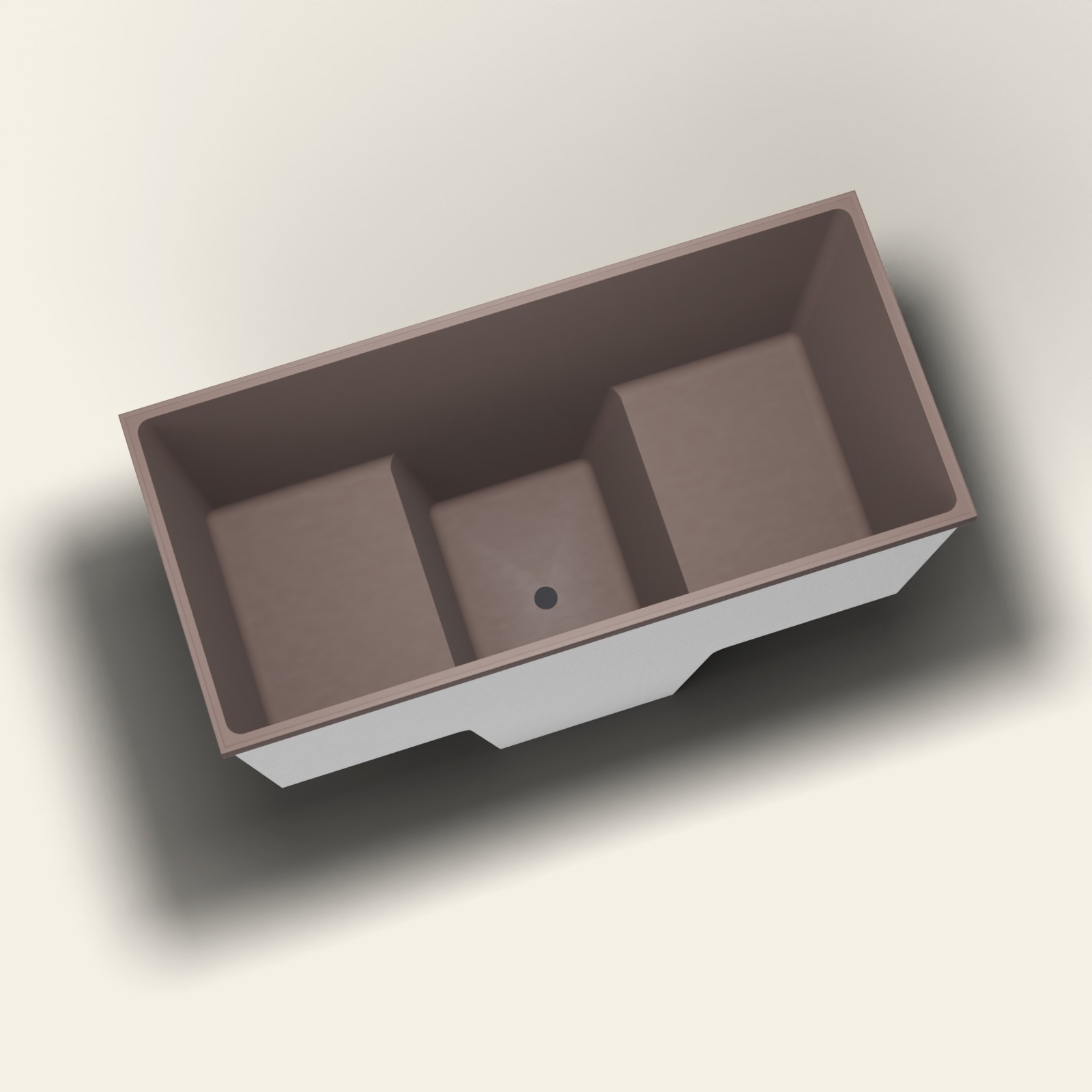 1500 x 700 zitbad voor langdurig weken – 1000 mm diepte – 2 personen – Omnitub in RAL 8017 Chocolate Brown