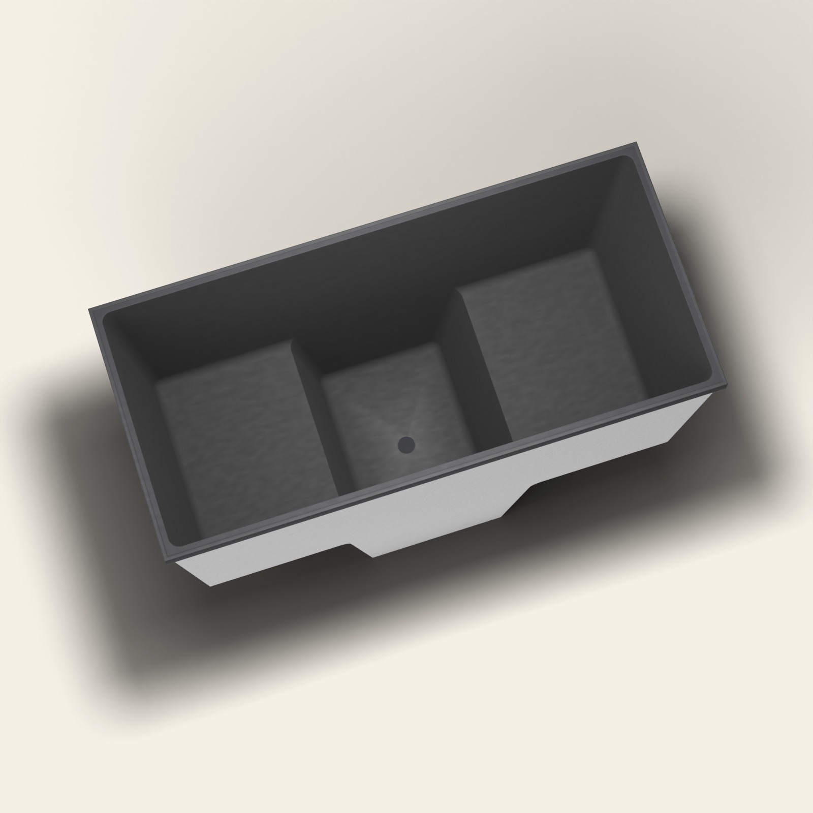 1500 x 700 zitbad voor langdurig weken – 1000 mm diepte – 2 personen – Omnitub in RAL 9005 Jet Black