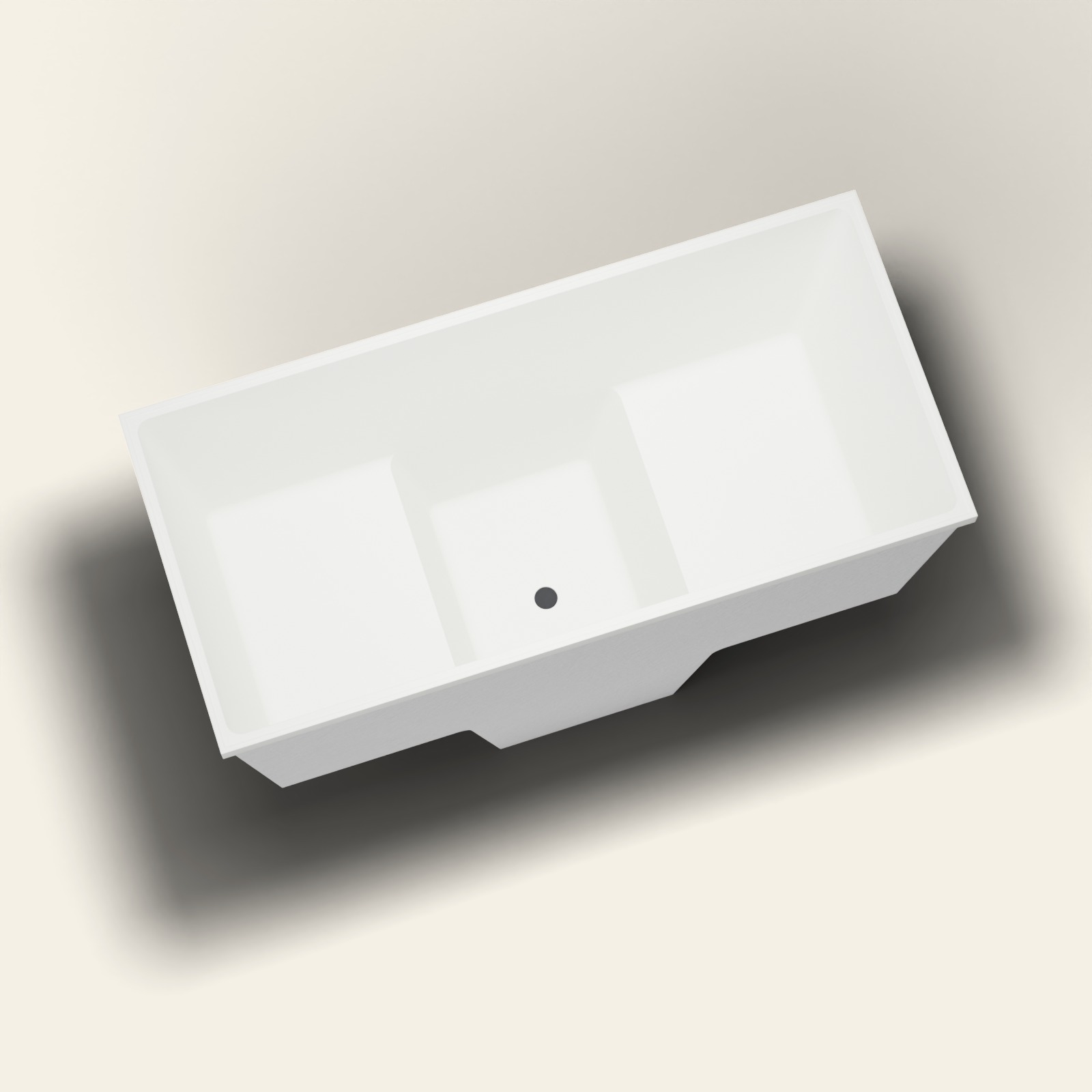 1500 x 700 zitbad voor langdurig weken – 1000 mm diepte – 2 personen – Omnitub in RAL 9010 Pure White