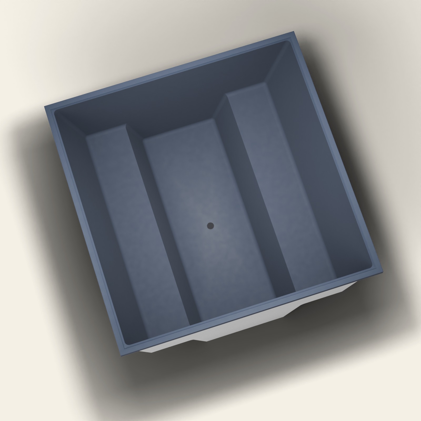 1800 × 1800 Meerpersoons Diepe Badkuip — 1000 mm Diepte — Vierkant — Omnitub in RAL 5011 Steel Blue