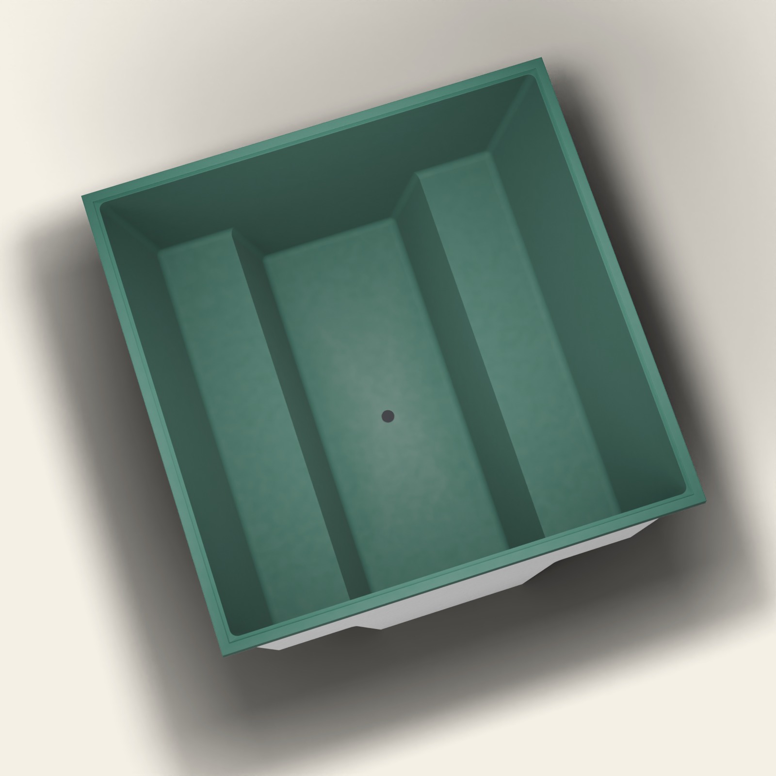 1800 × 1800 Meerpersoons Diepe Badkuip — 1000 mm Diepte — Vierkant — Omnitub in RAL 6005 Moss Green