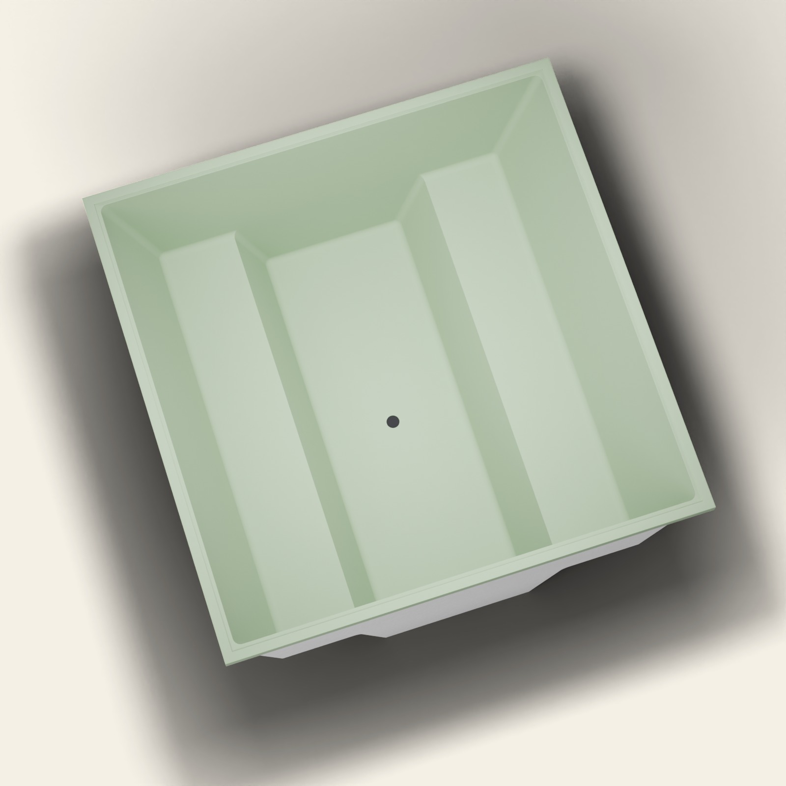 1800 × 1800 Meerpersoons Diepe Badkuip — 1000 mm Diepte — Vierkant — Omnitub in RAL 6021 Pale Green