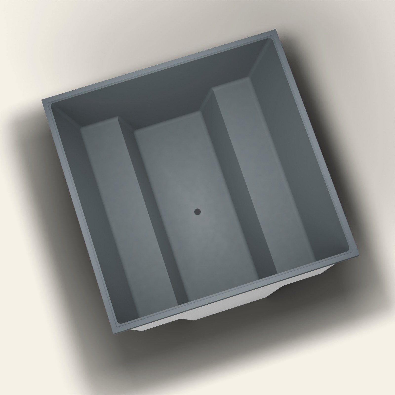 1800 × 1800 Meerpersoons Diepe Badkuip — 1000 mm Diepte — Vierkant — Omnitub in RAL 7016 Anthracite Grey