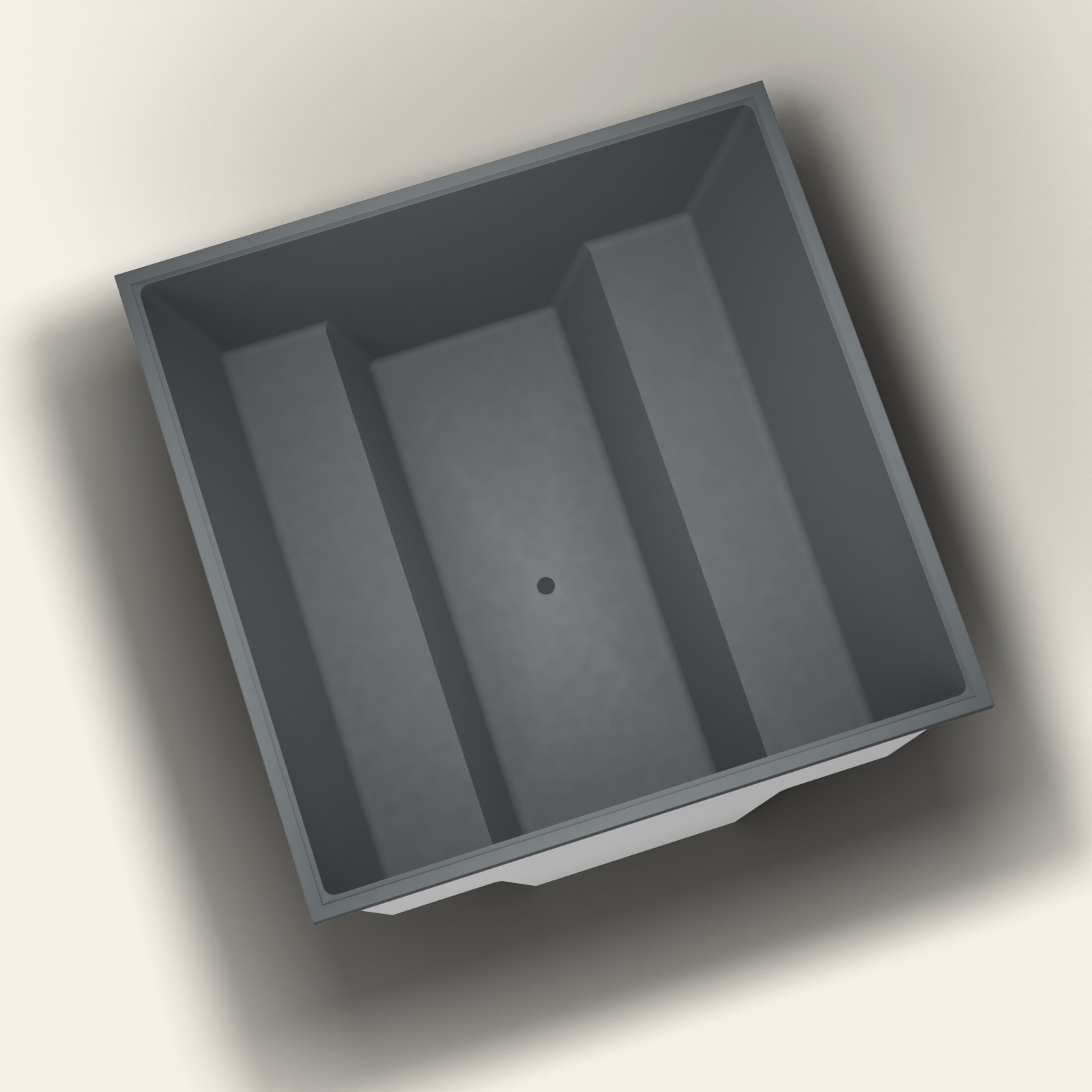 1800 × 1800 Meerpersoons Diepe Badkuip — 1000 mm Diepte — Vierkant — Omnitub in RAL 7021 Black Grey