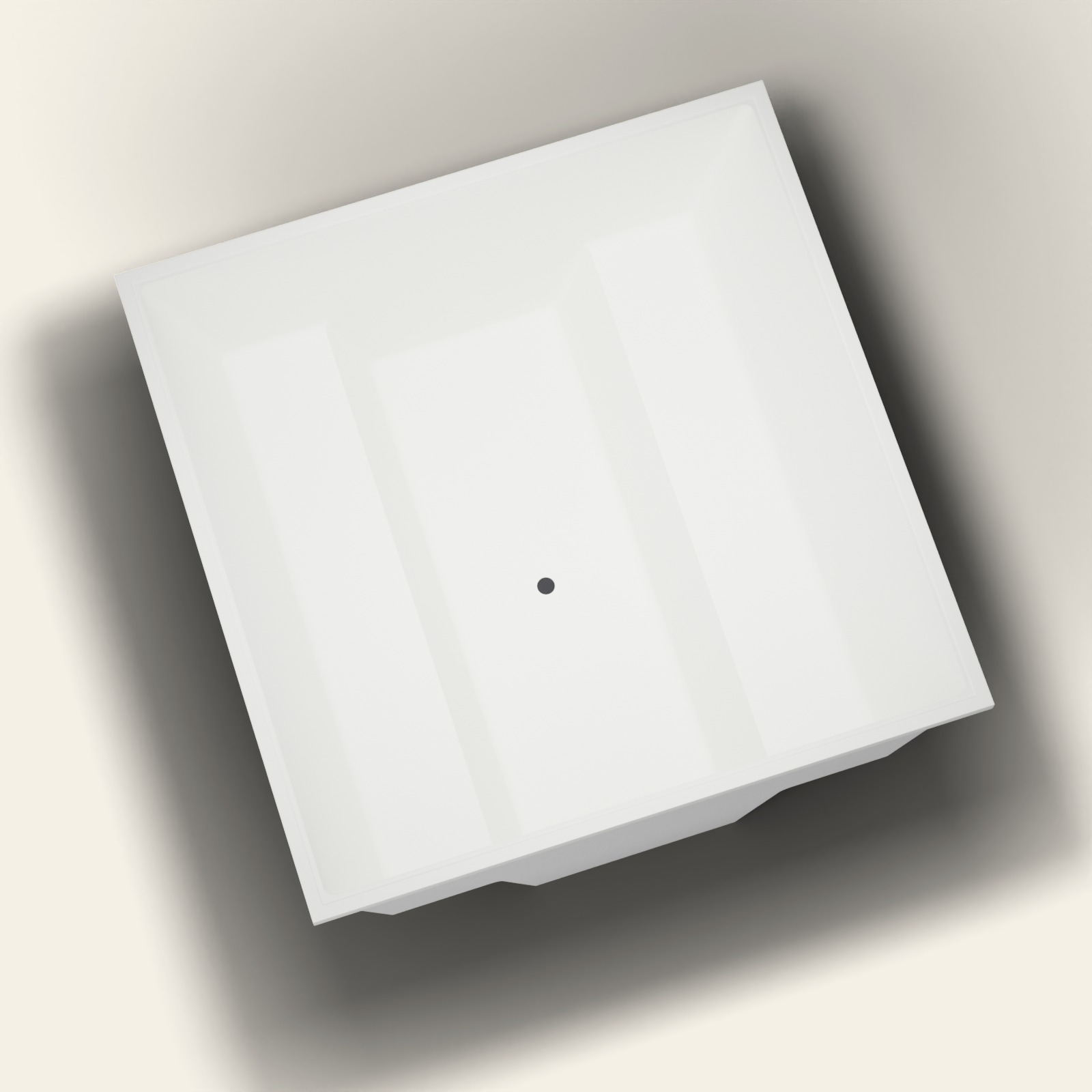 1800 × 1800 Meerpersoons Diepe Badkuip — 1000 mm Diepte — Vierkant — Omnitub in RAL 9010 Pure White