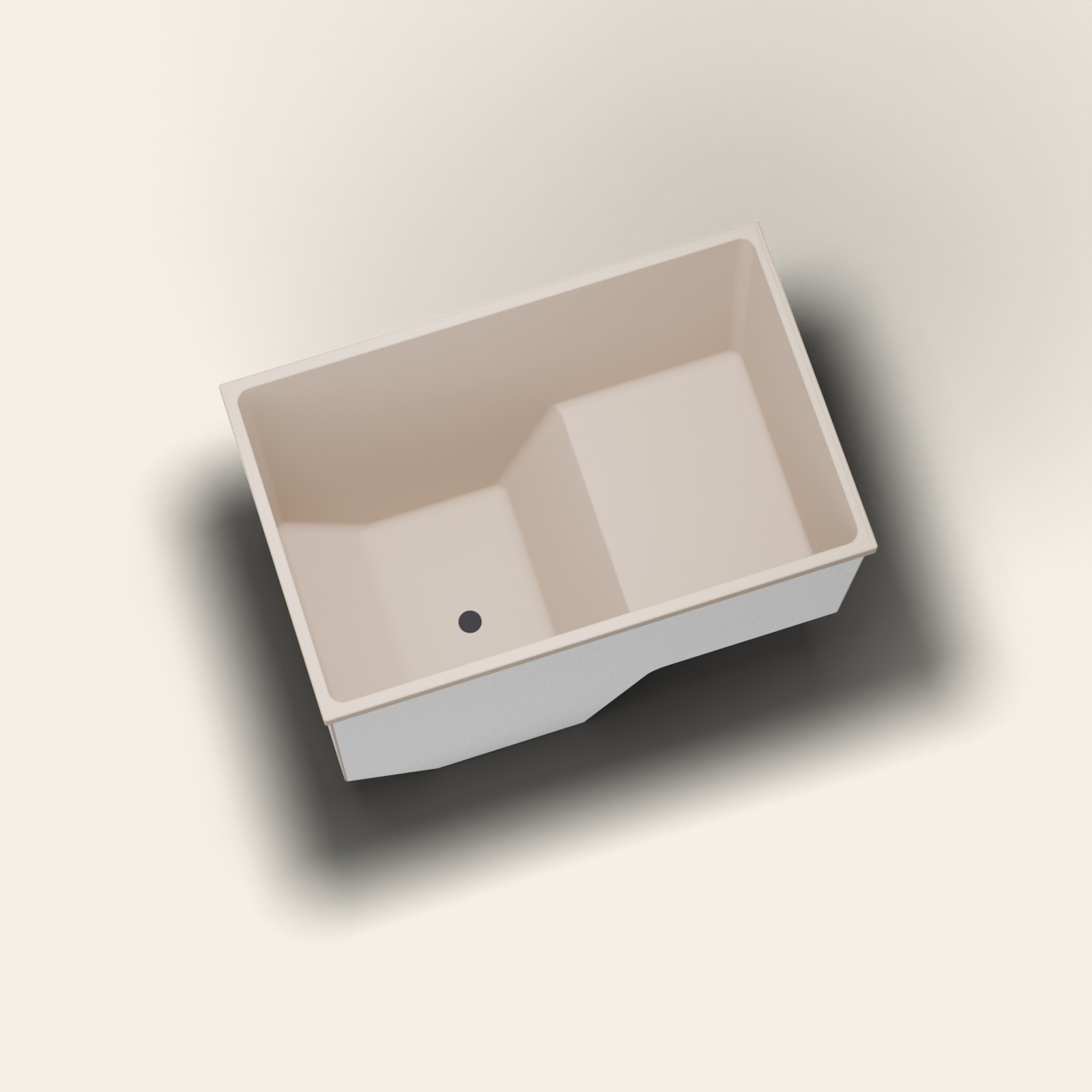 1100 x 700 Matte Zitbad – 1000mm Diepte – Rechthoekig – Omnitub in RAL 1019 Grey Beige