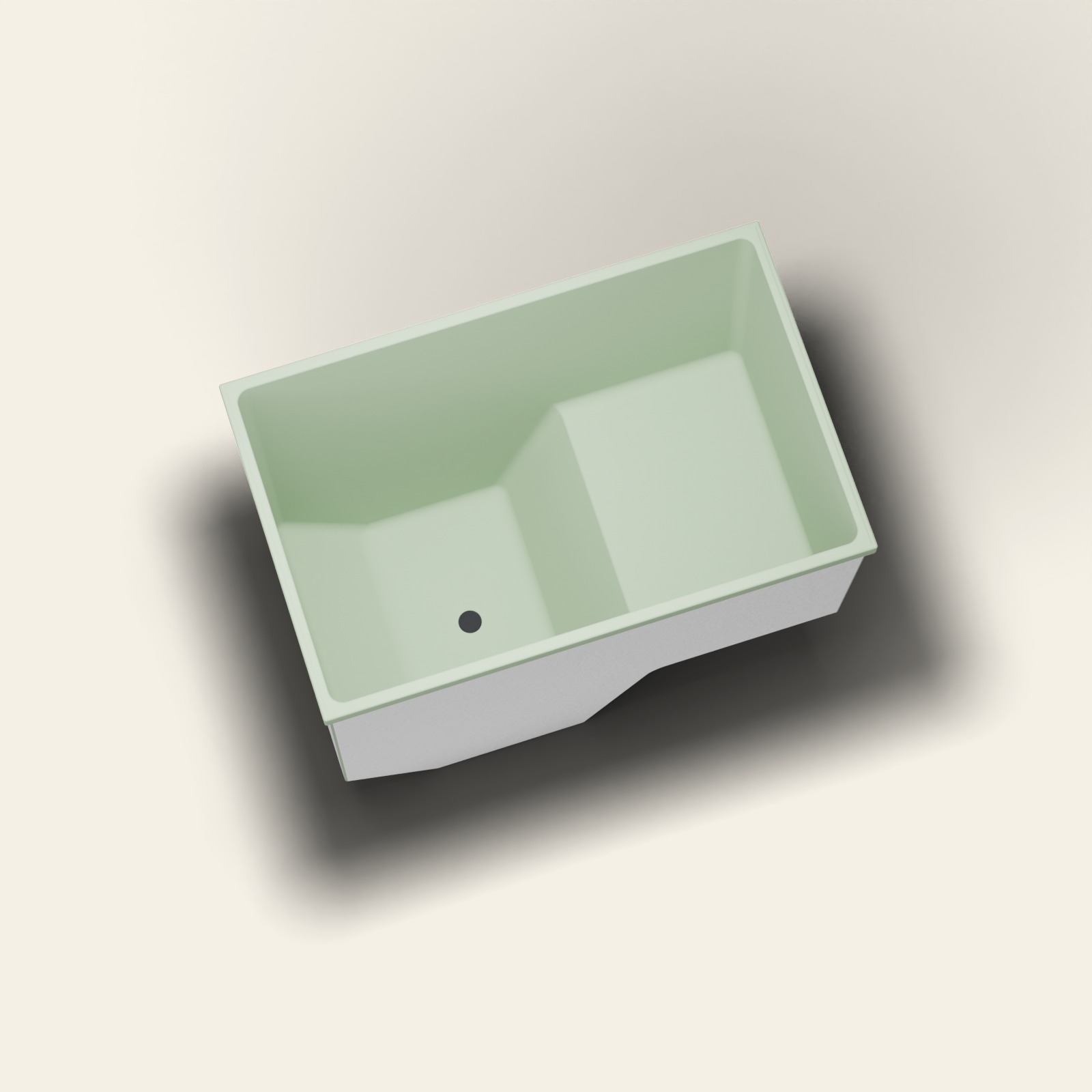 1100 x 700 Matte Zitbad – 1000mm Diepte – Rechthoekig – Omnitub in RAL 6021 Pale Green