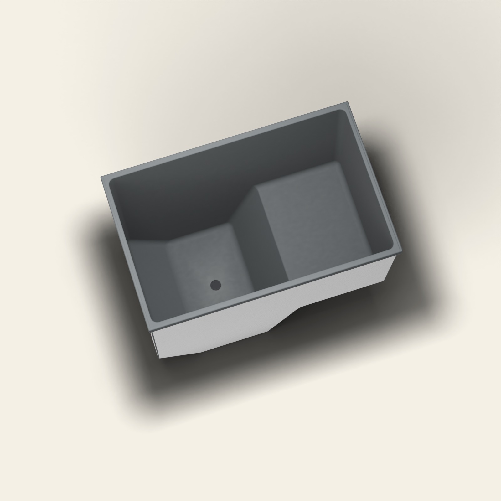 1100 x 700 Matte Zitbad – 1000mm Diepte – Rechthoekig – Omnitub in RAL 7021 Black Grey