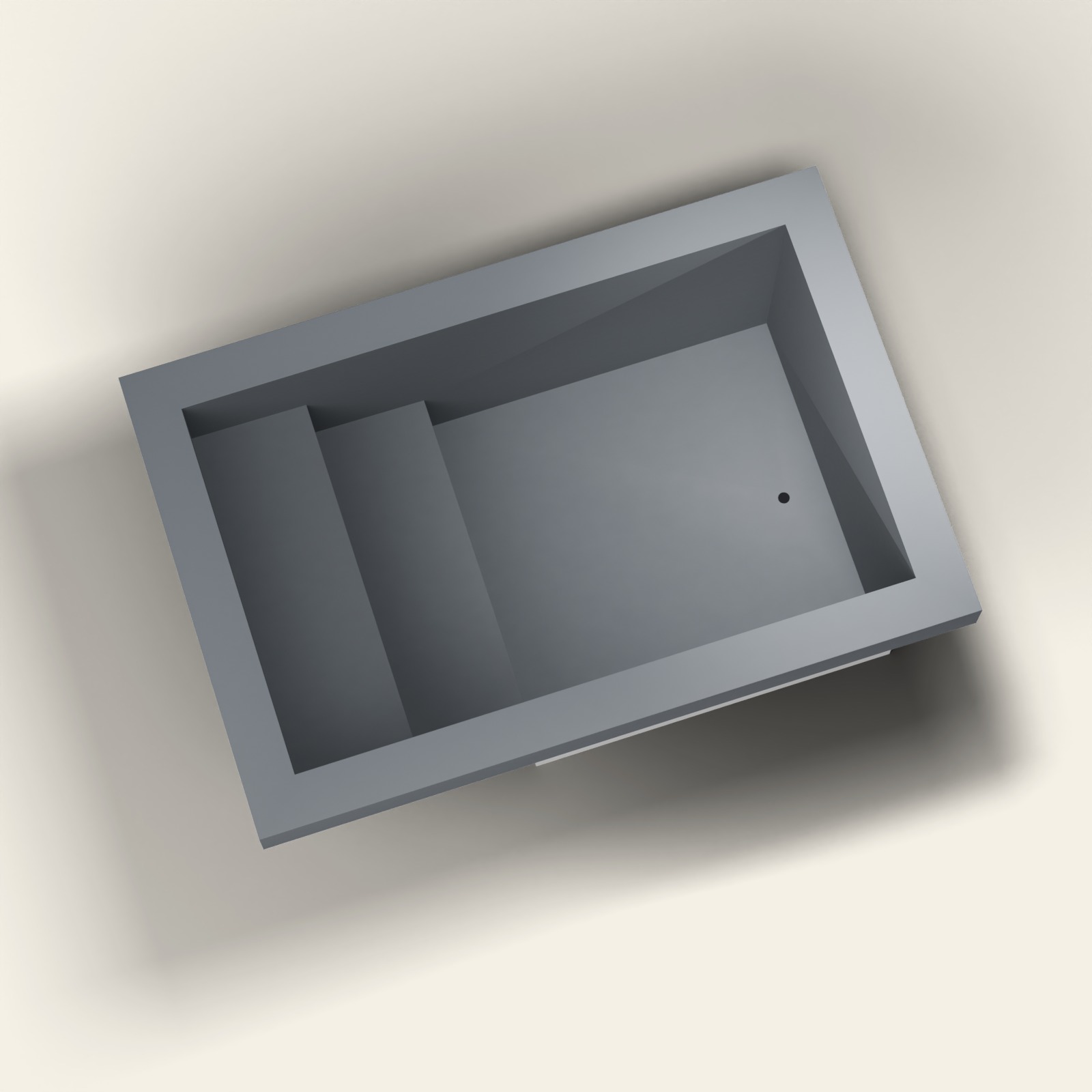 3000 × 2000 Instaptub met Verdieping en Diep Bad – Omnitub in RAL 7015 Slate Grey