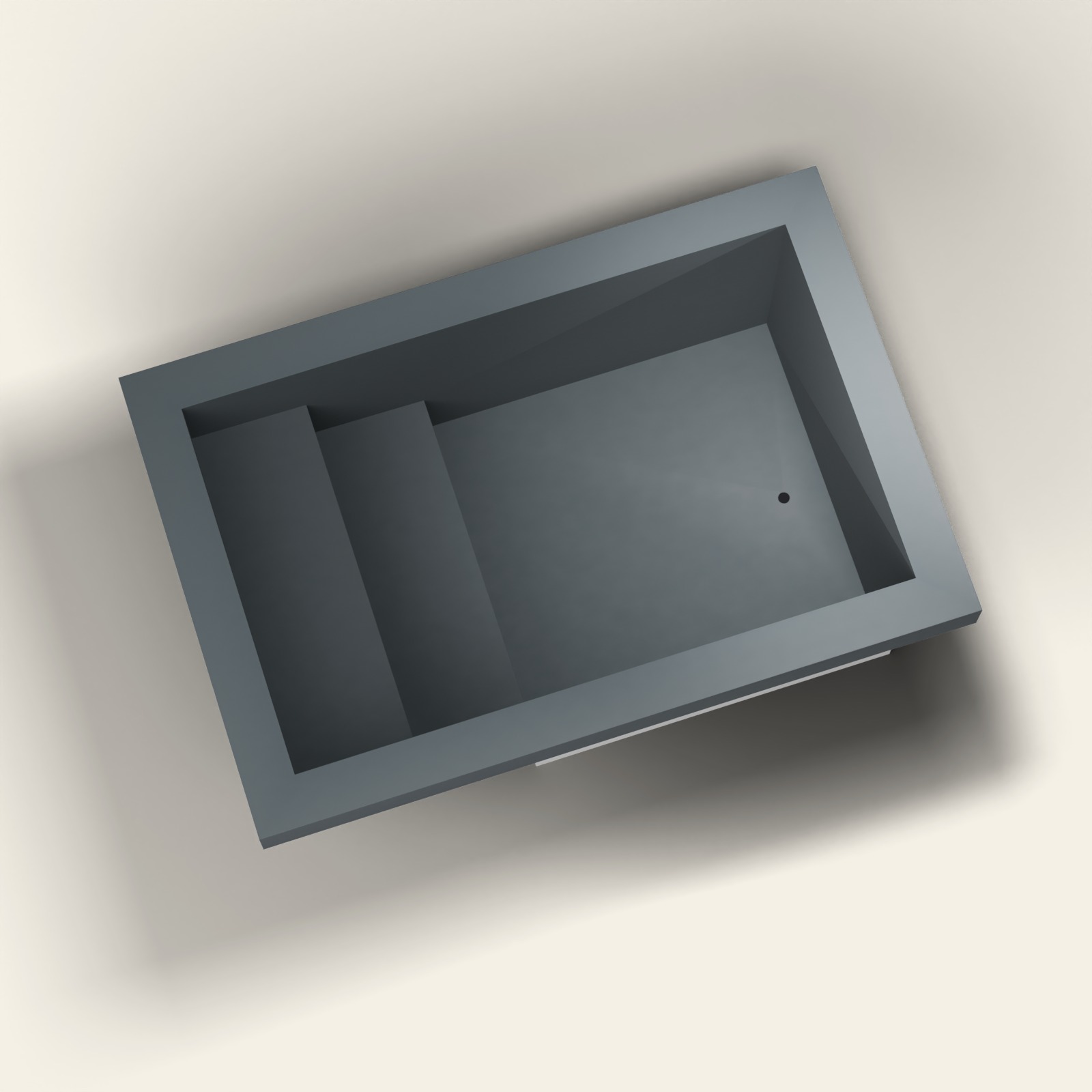 3000 × 2000 Instaptub met Verdieping en Diep Bad – Omnitub in RAL 7016 Anthracite Grey