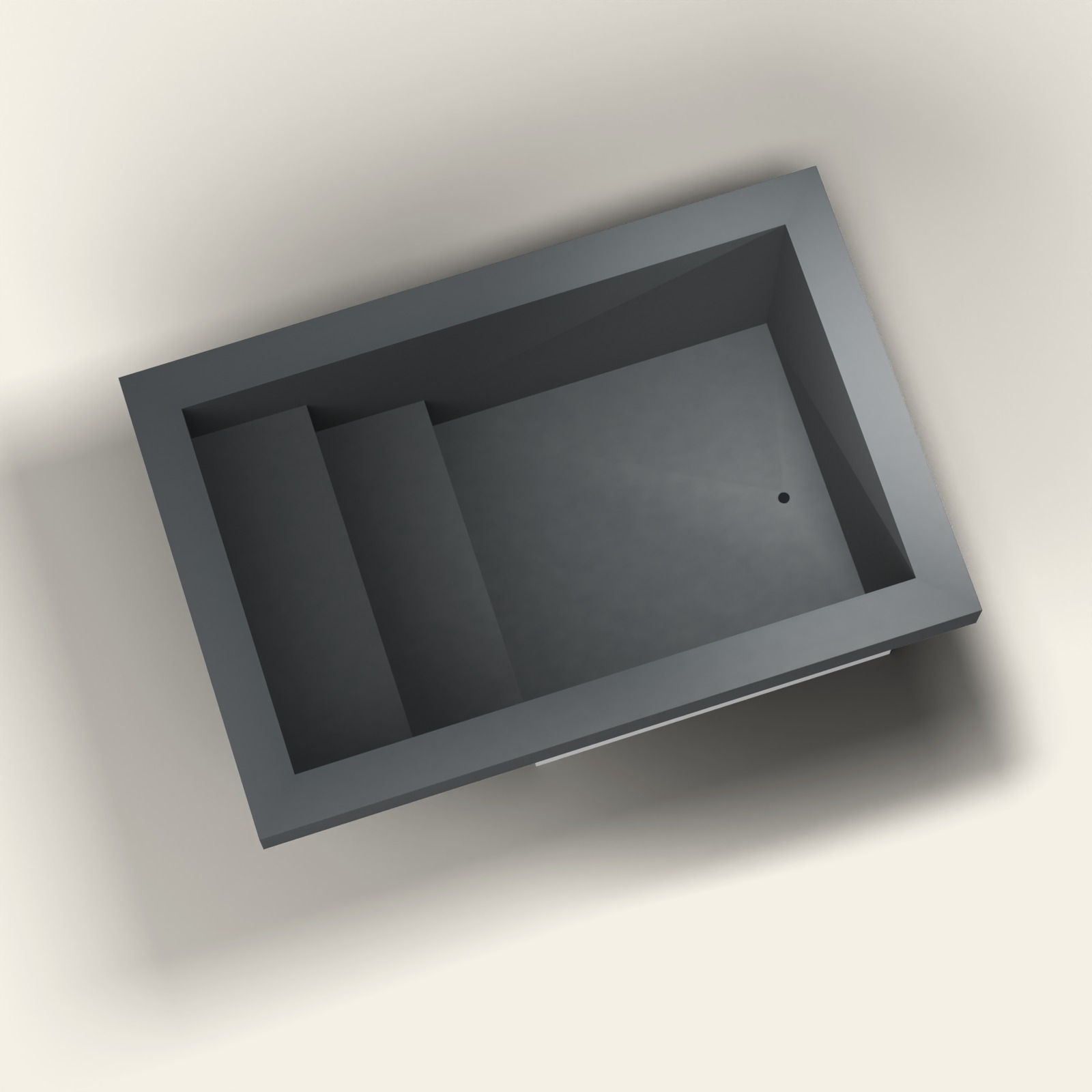 3000 × 2000 Instaptub met Verdieping en Diep Bad – Omnitub in RAL 7021 Black Grey