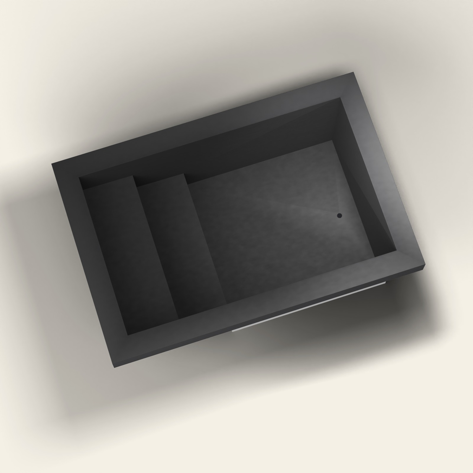 3000 × 2000 Instaptub met Verdieping en Diep Bad – Omnitub in RAL 9005 Jet Black