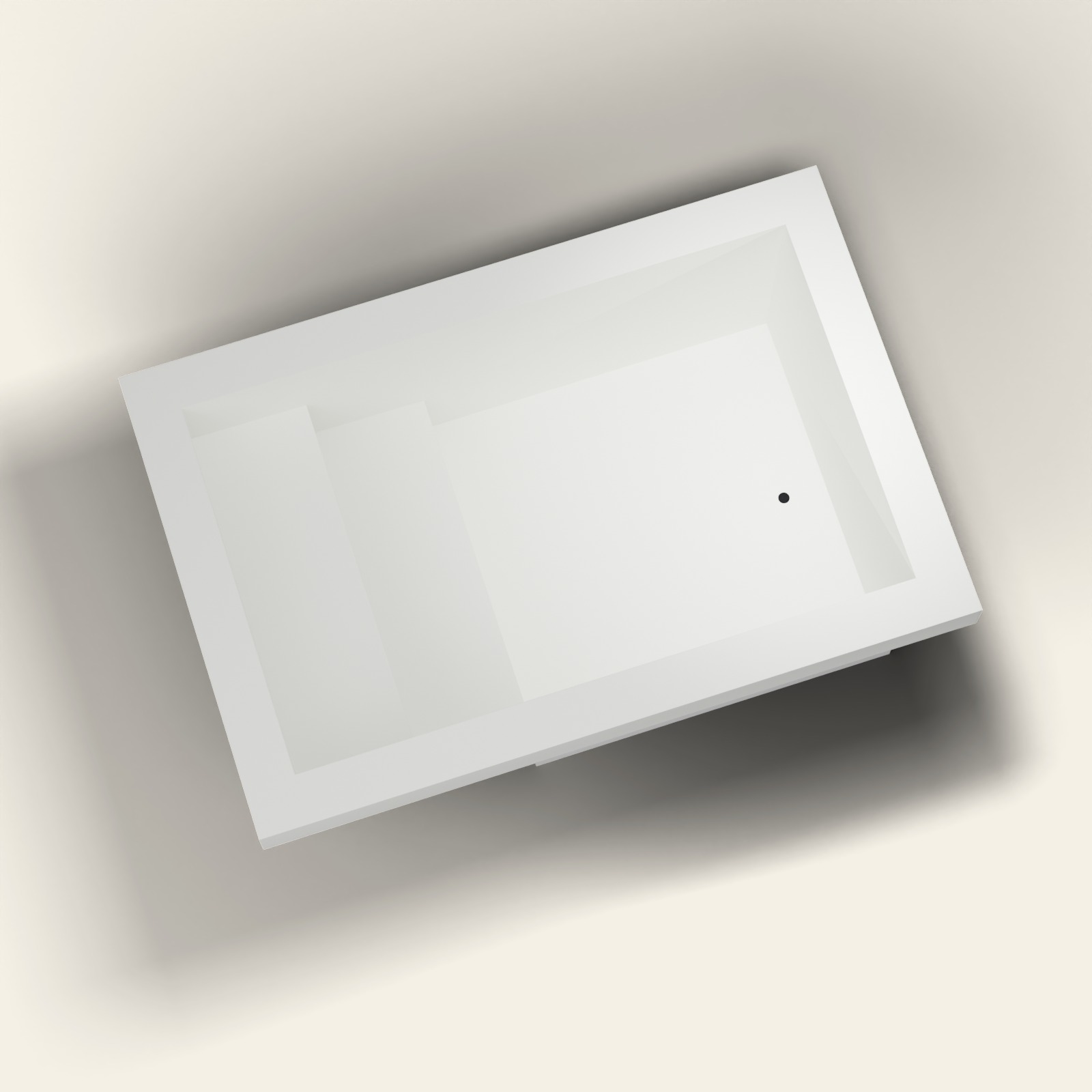 3000 × 2000 Instaptub met Verdieping en Diep Bad – Omnitub in RAL 9010 Pure White
