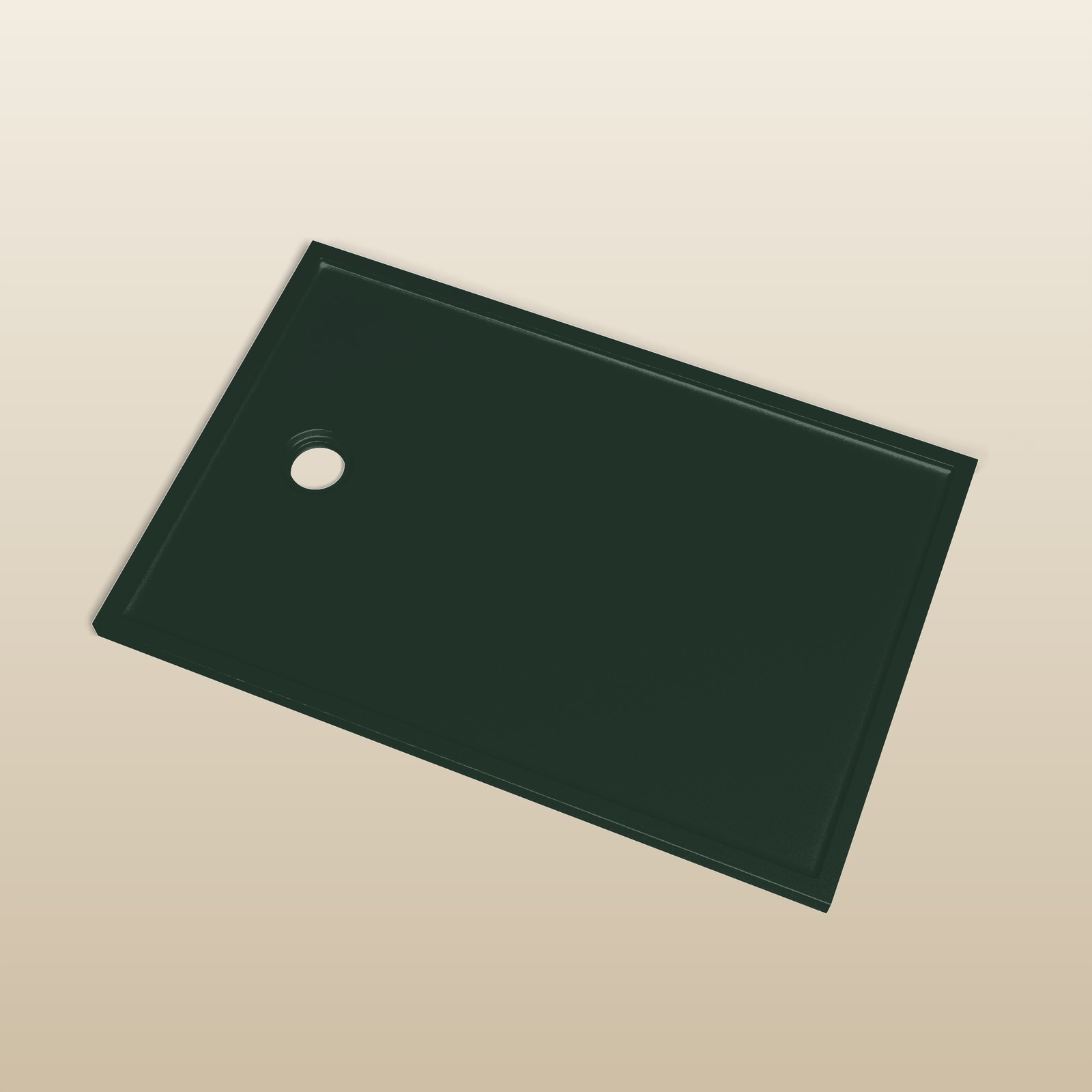 1200 x 800 shower tray in RAL 6009 Fir Green