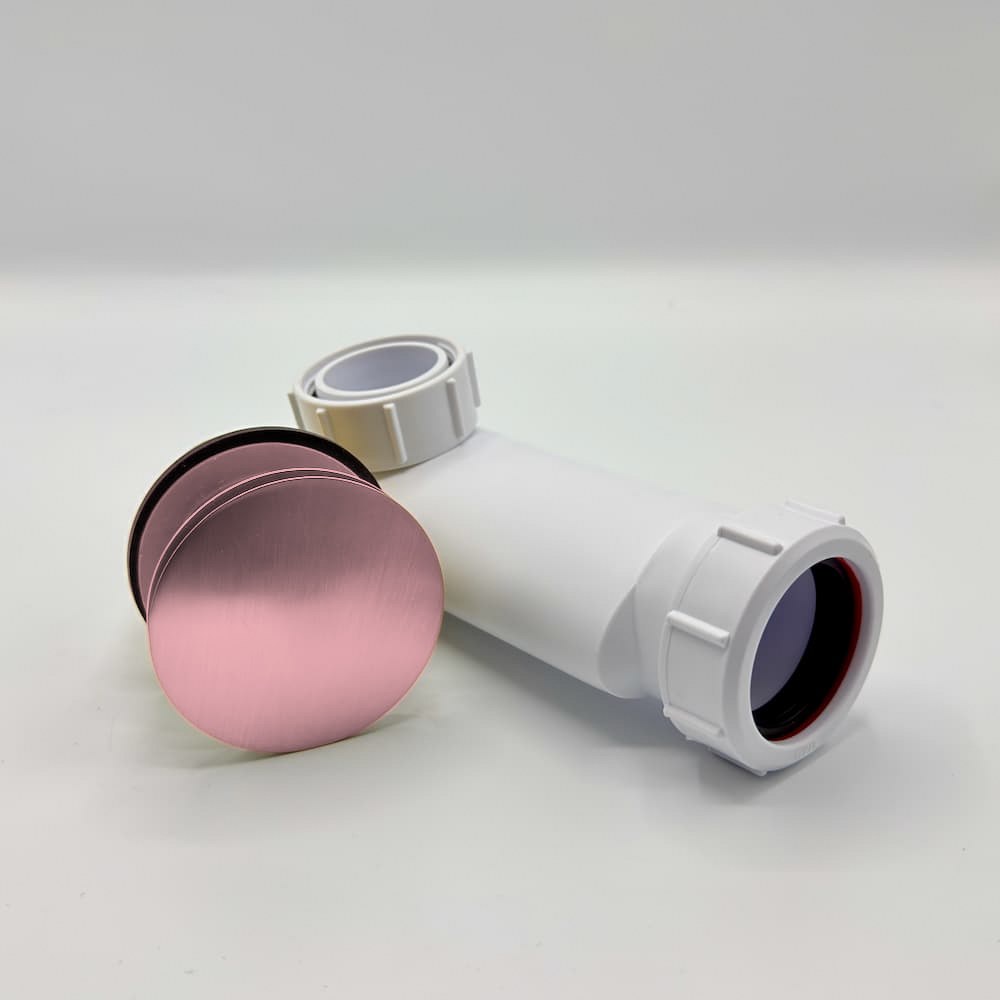 Omnitone bath waste in RAL 3015 Light Pink