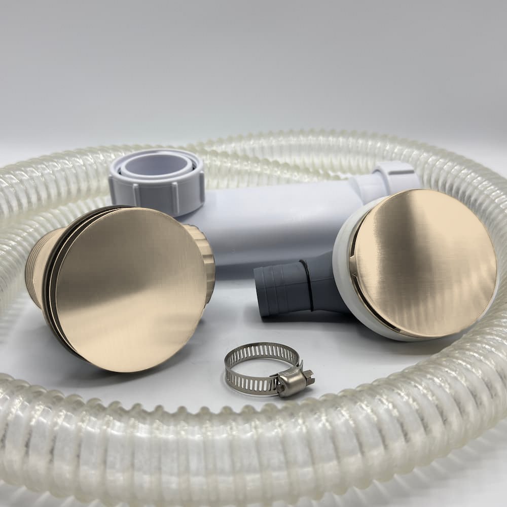Omnitone bath waste with overflow in RAL 1015 Light Ivory