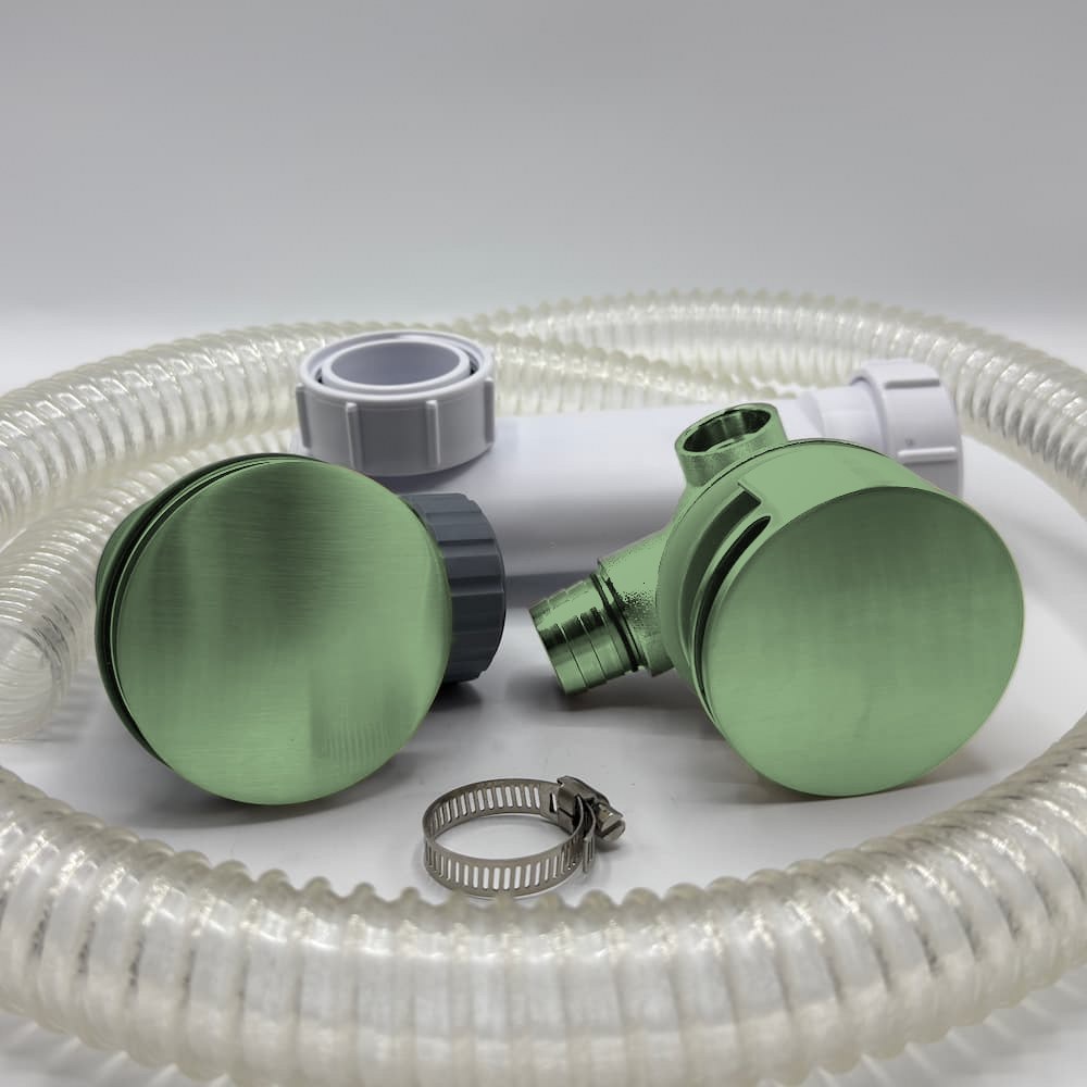 Omnitone bath filler with overflow in RAL 6021 Pale Green