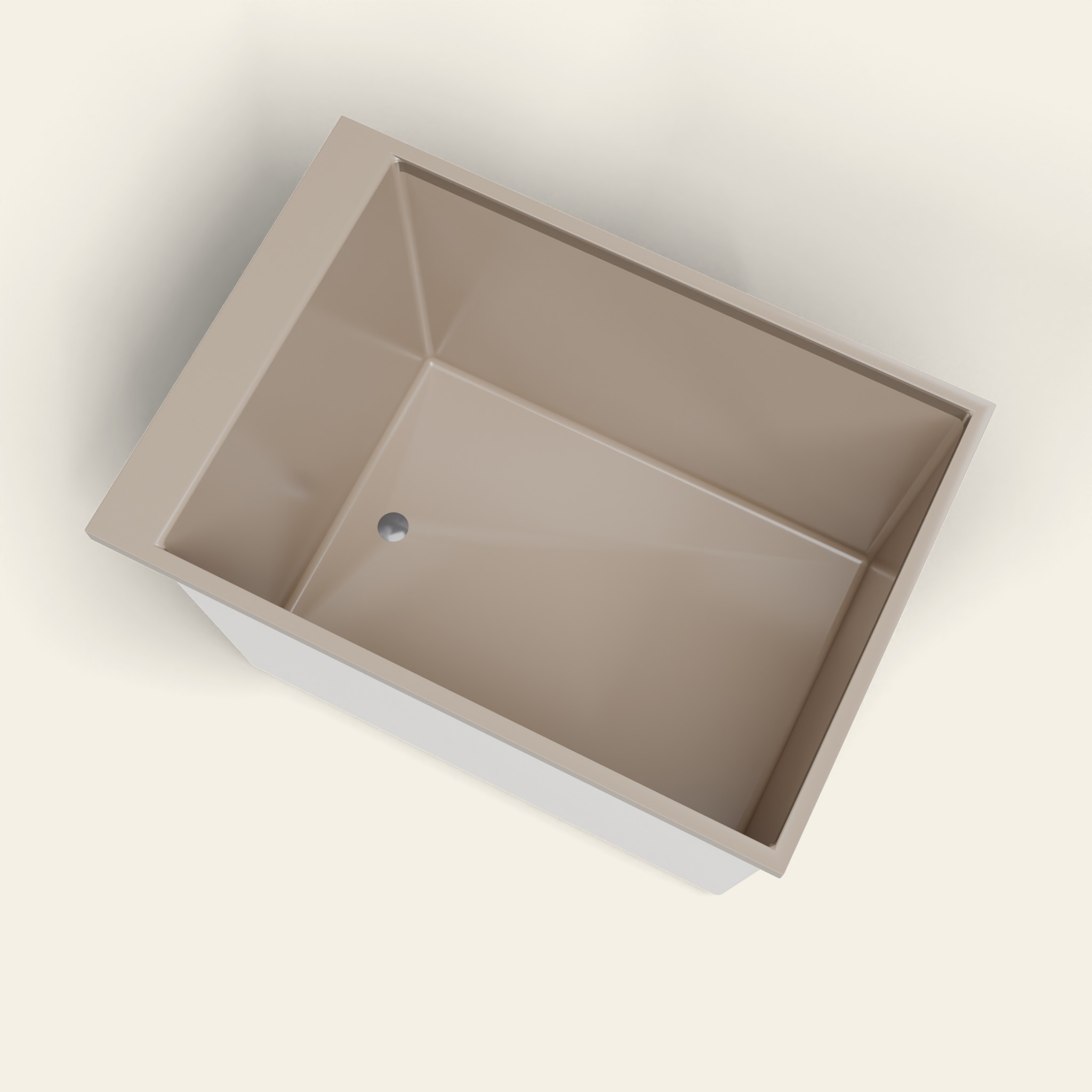 Omnitub Sheer — 1000 × 700 Diep Ligbad — 600mm Diepte in RAL 1019 Grey Beige