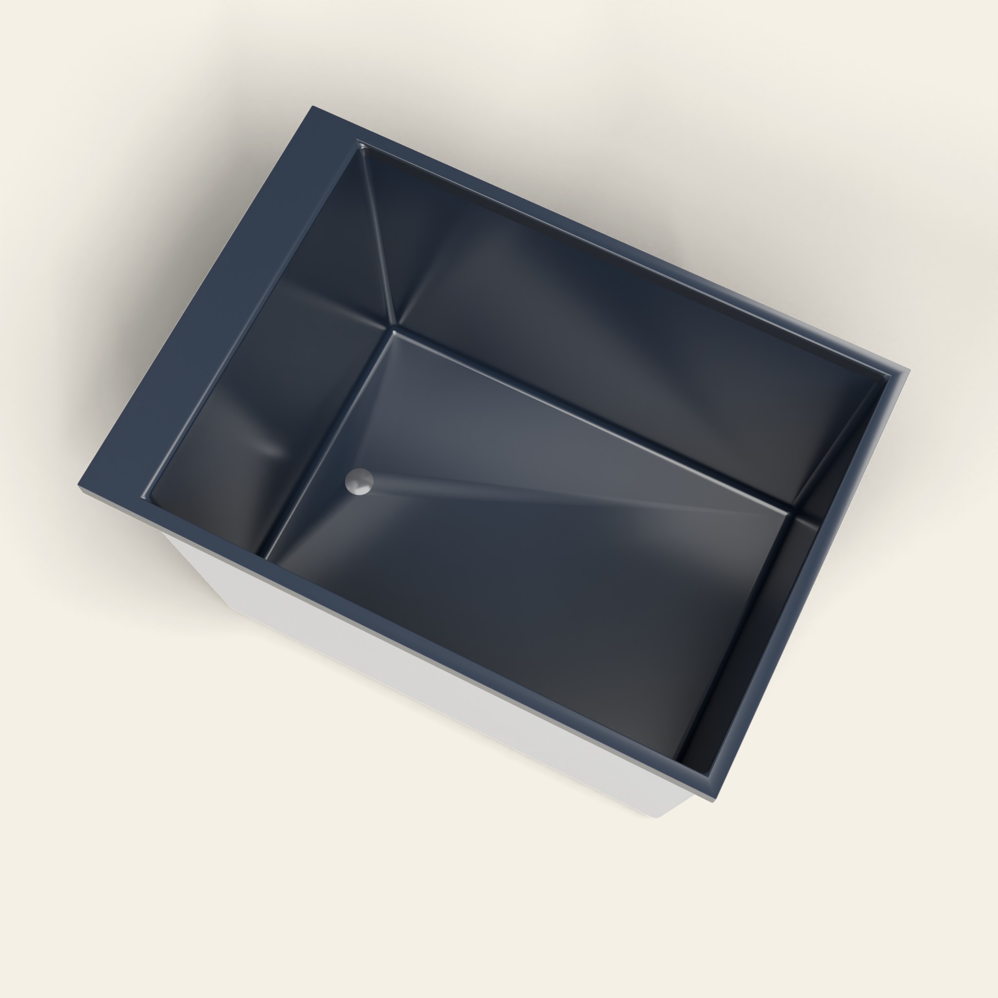 Omnitub Sheer — 1000 × 700 Diep Ligbad — 600mm Diepte in RAL 5011 Steel Blue