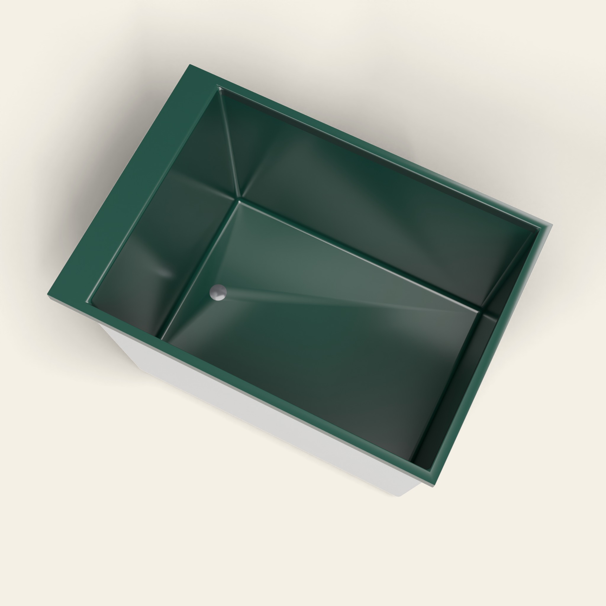 Omnitub Sheer — 1000 × 700 Diep Ligbad — 600mm Diepte in RAL 6005 Moss Green
