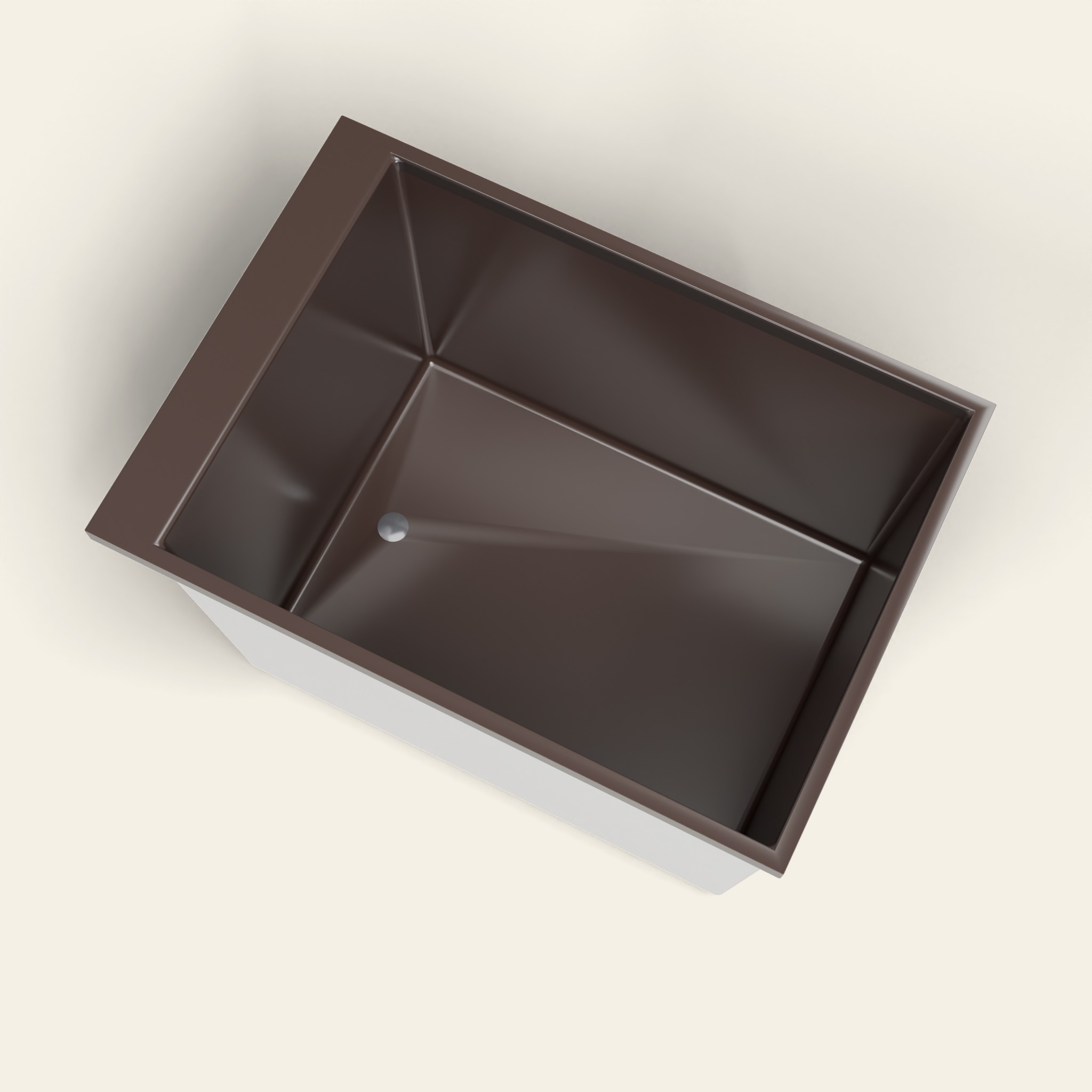 Omnitub Sheer — 1000 × 700 Diep Ligbad — 600mm Diepte in RAL 8017 Chocolate Brown