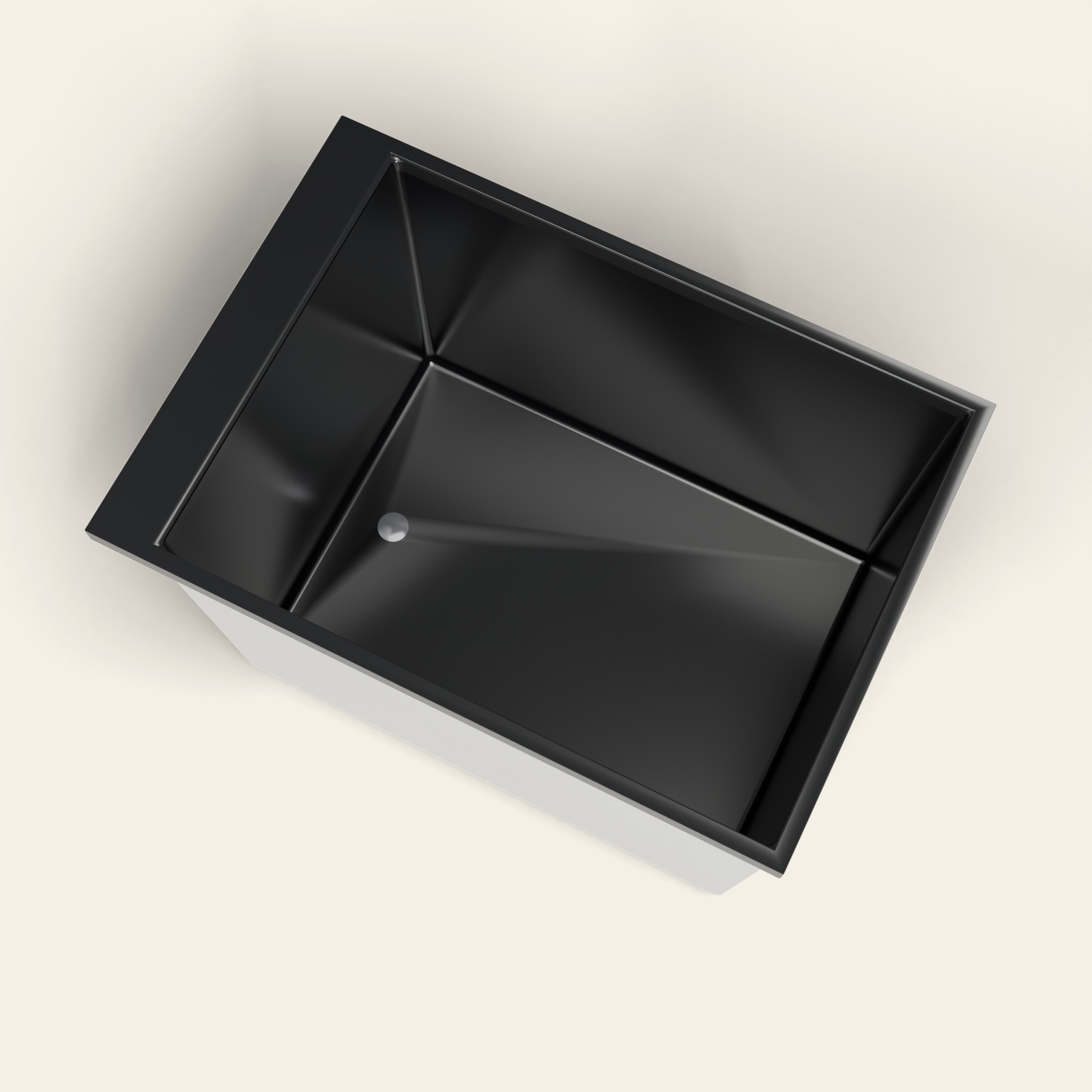 Omnitub Sheer — 1000 × 700 Diep Ligbad — 600mm Diepte in RAL 9005 Jet Black