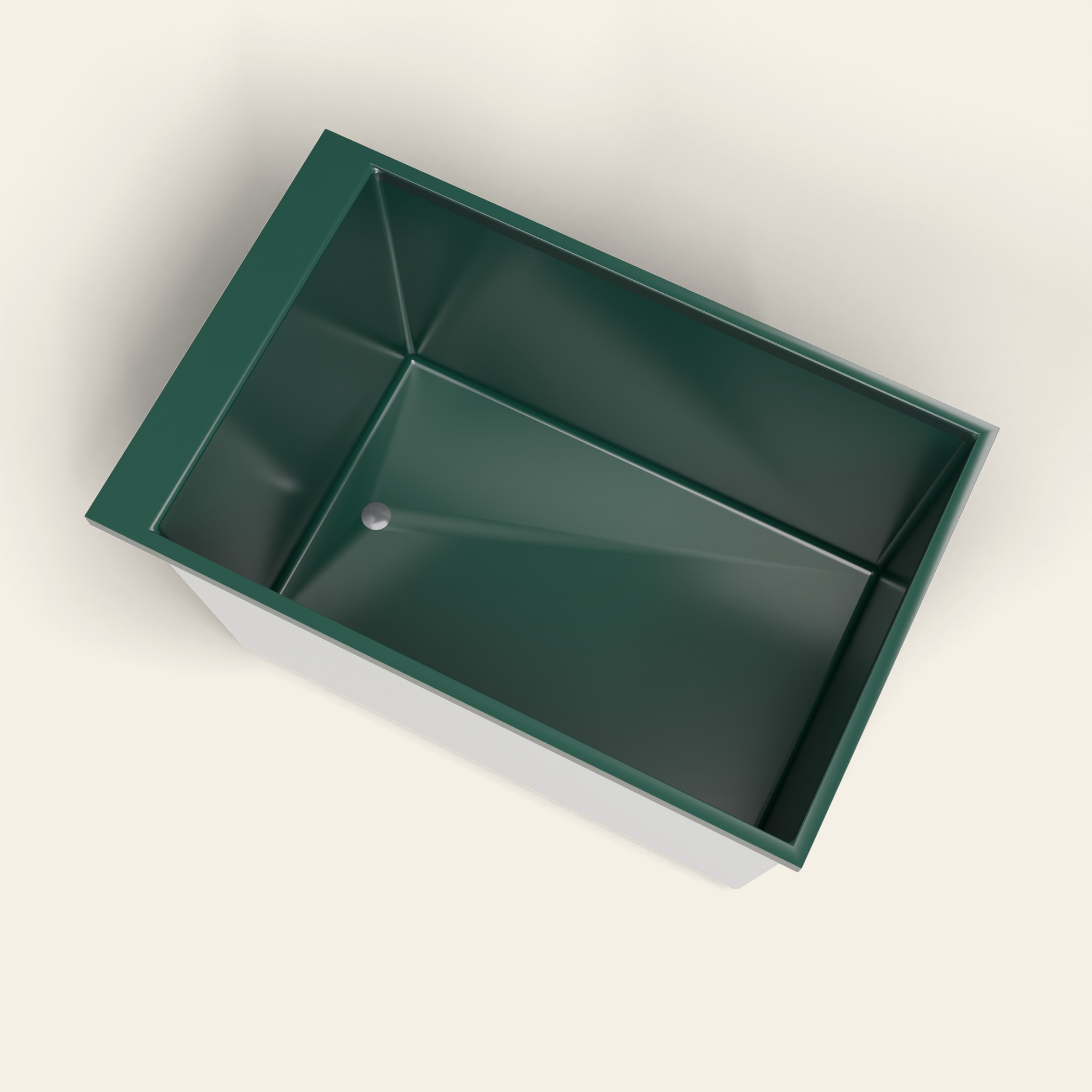Omnitub Sheer — 1100 × 700 Diep Bad — 600 mm Diepte in RAL 6005 Moss Green