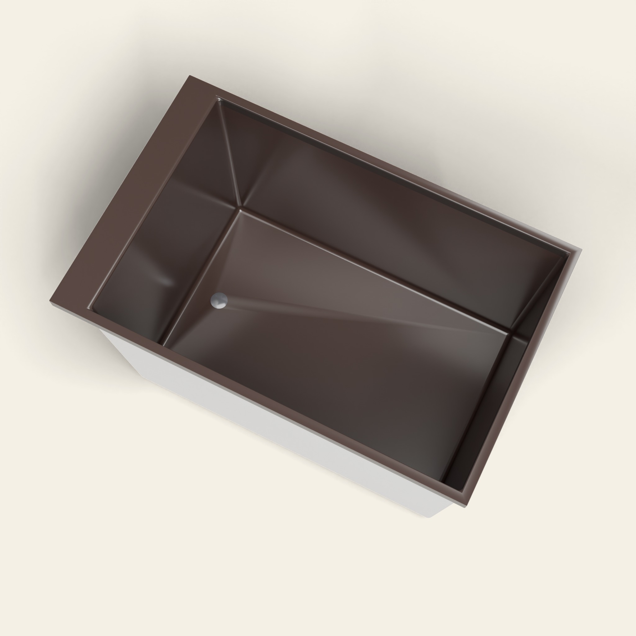 Omnitub Sheer — 1100 × 700 Diep Bad — 600 mm Diepte in RAL 8017 Chocolate Brown