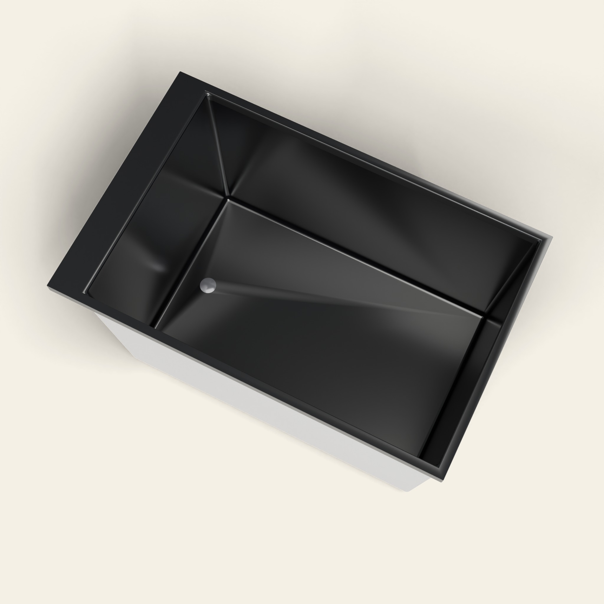 Omnitub Sheer — 1100 × 700 Diep Bad — 600 mm Diepte in RAL 9005 Jet Black