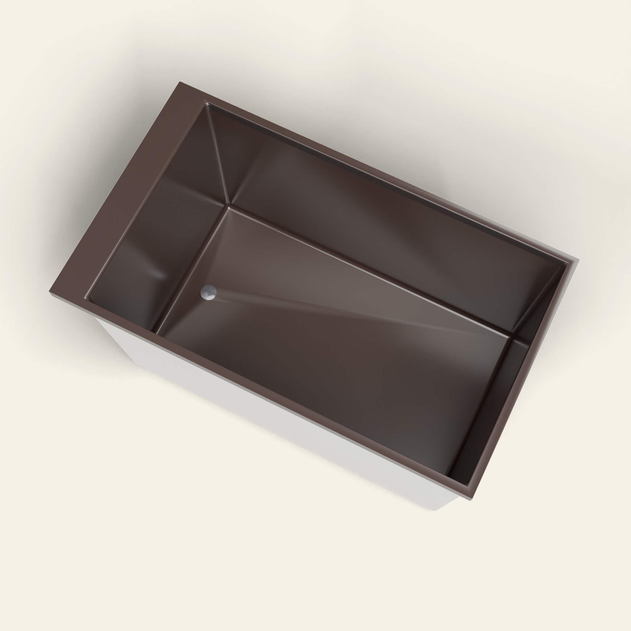 Omnitub Sheer – 1200 × 700 diepe badkuip – 600 mm diepte in RAL 8017 Chocolate Brown