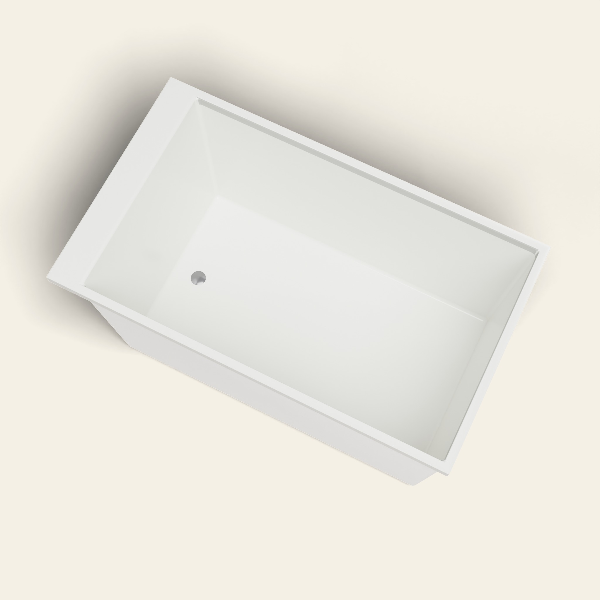 Omnitub Sheer – 1200 × 700 diepe badkuip – 600 mm diepte in RAL 9010 Pure White