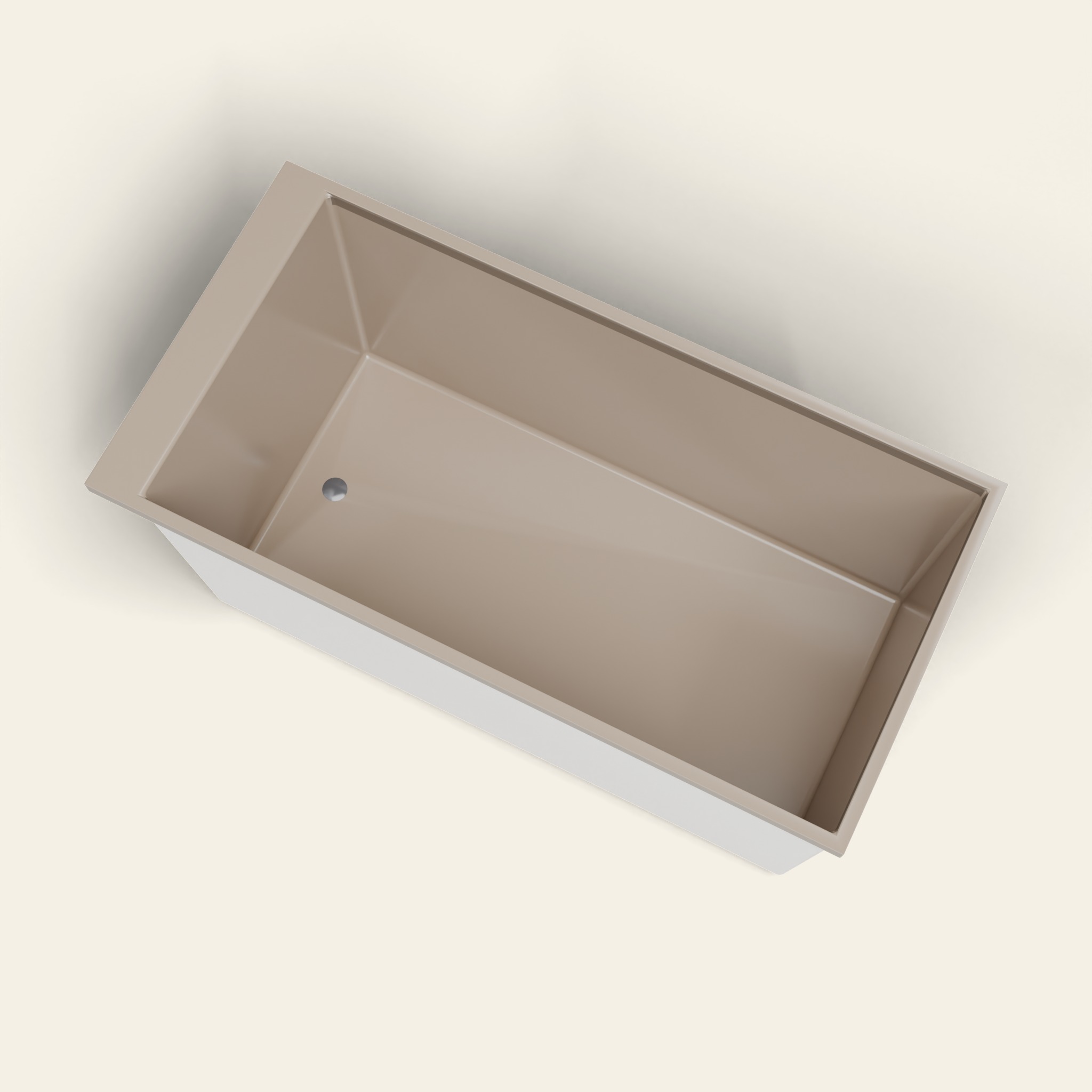 Omnitub Sheer 1400 – 1400 × 700 ligbad voor diep baden – 600 mm diepte in RAL 1019 Grey Beige