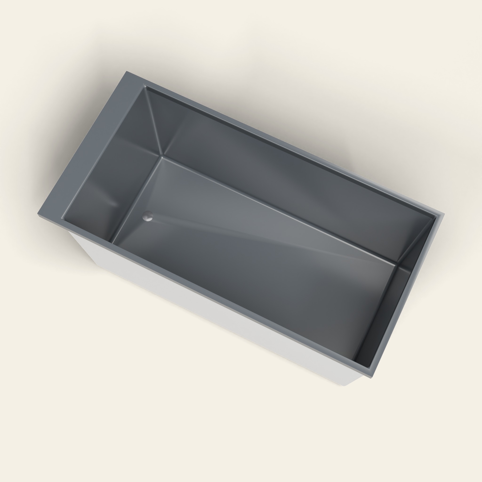 Omnitub Sheer 1400 – 1400 × 700 ligbad voor diep baden – 600 mm diepte in RAL 7015 Slate Grey