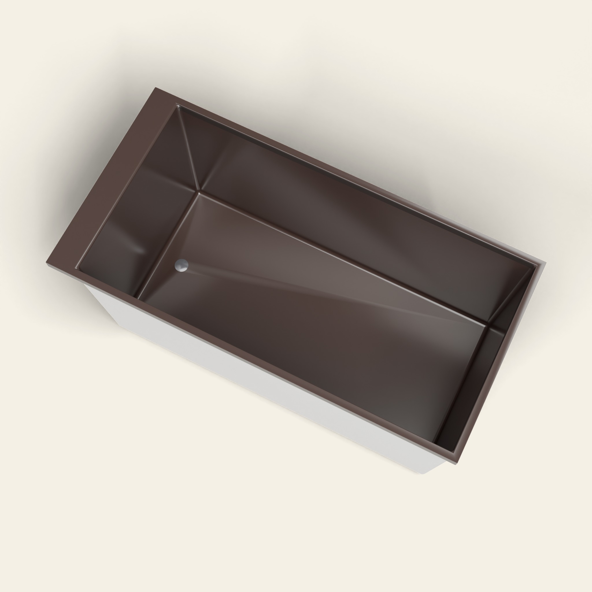 Omnitub Sheer 1400 – 1400 × 700 ligbad voor diep baden – 600 mm diepte in RAL 8017 Chocolate Brown