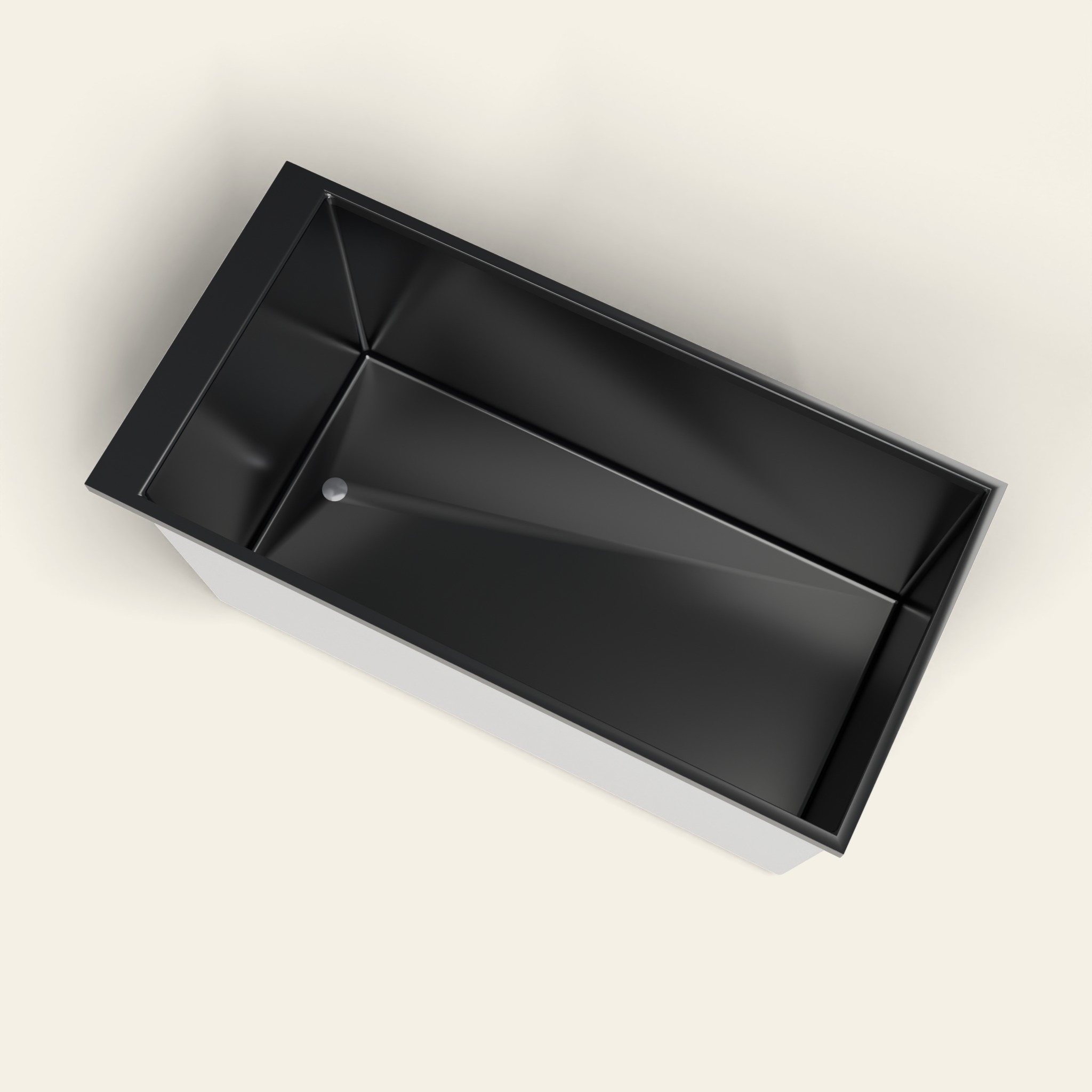 Omnitub Sheer 1400 – 1400 × 700 ligbad voor diep baden – 600 mm diepte in RAL 9005 Jet Black