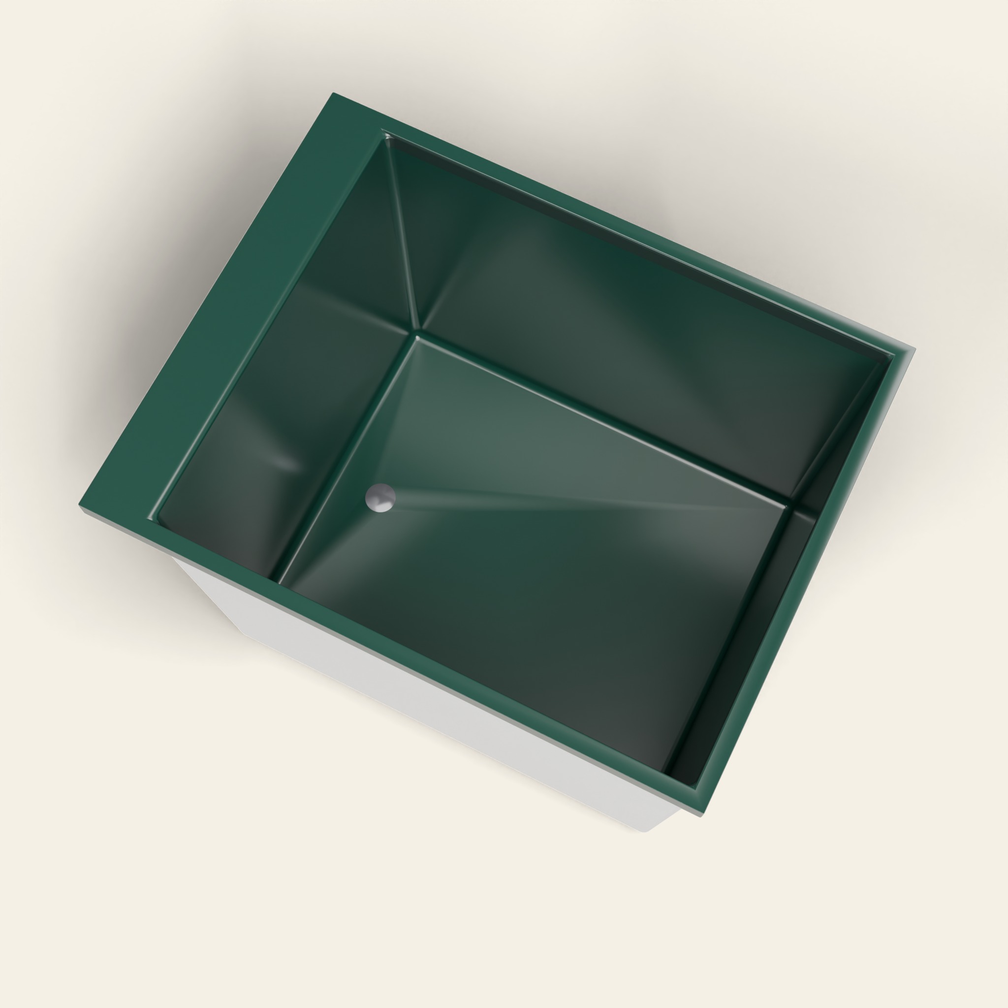 Omnitub Sheer – 900 × 700 diep ligbad – 600 mm diepte in RAL 6005 Moss Green