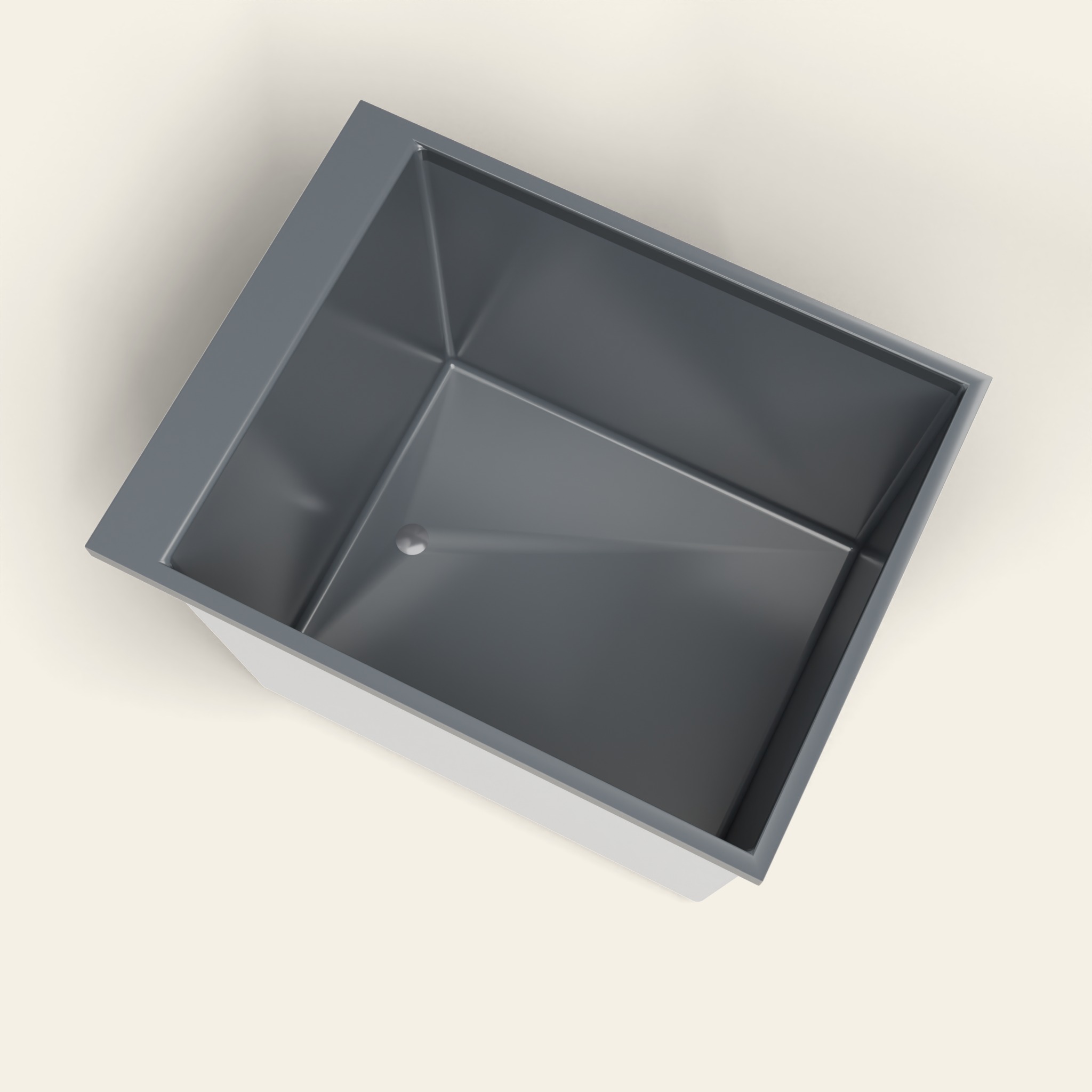 Omnitub Sheer – 900 × 700 diep ligbad – 600 mm diepte in RAL 7015 Slate Grey
