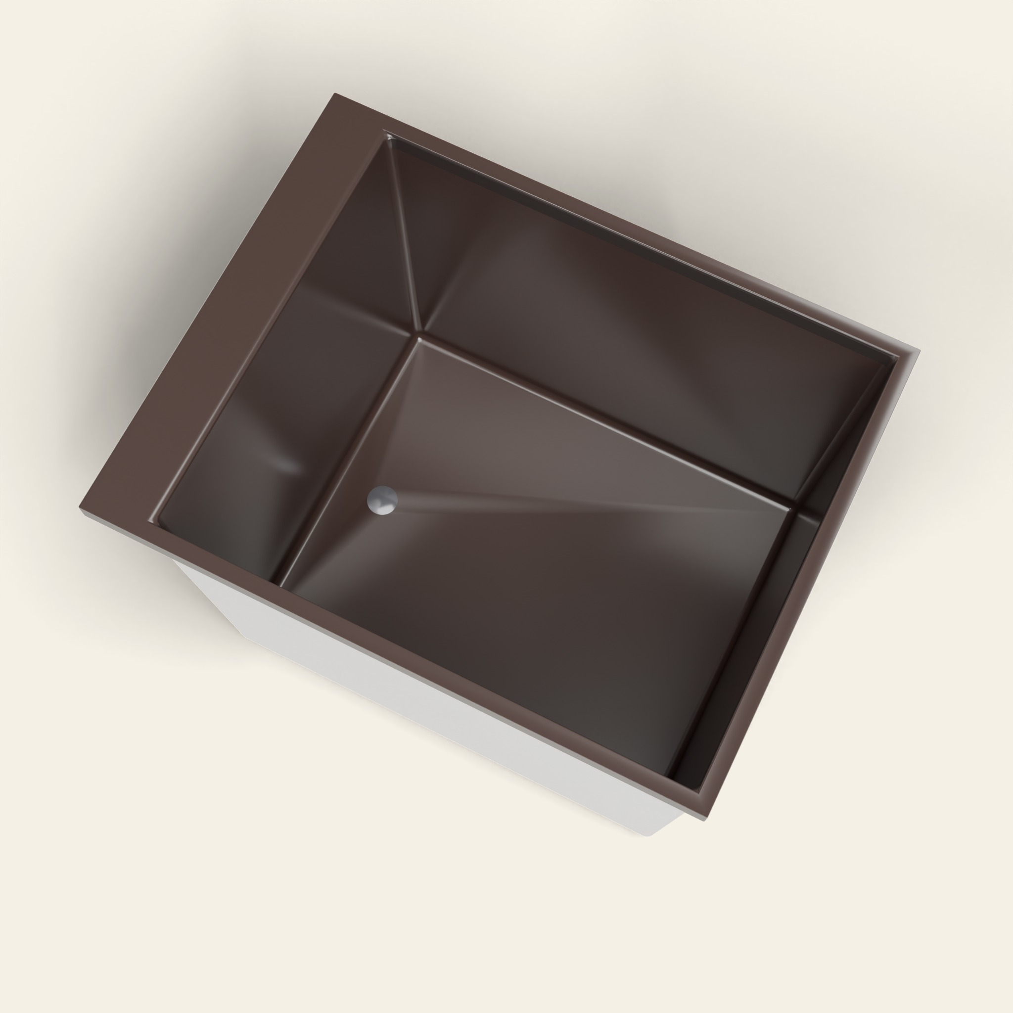 Omnitub Sheer – 900 × 700 diep ligbad – 600 mm diepte in RAL 8017 Chocolate Brown