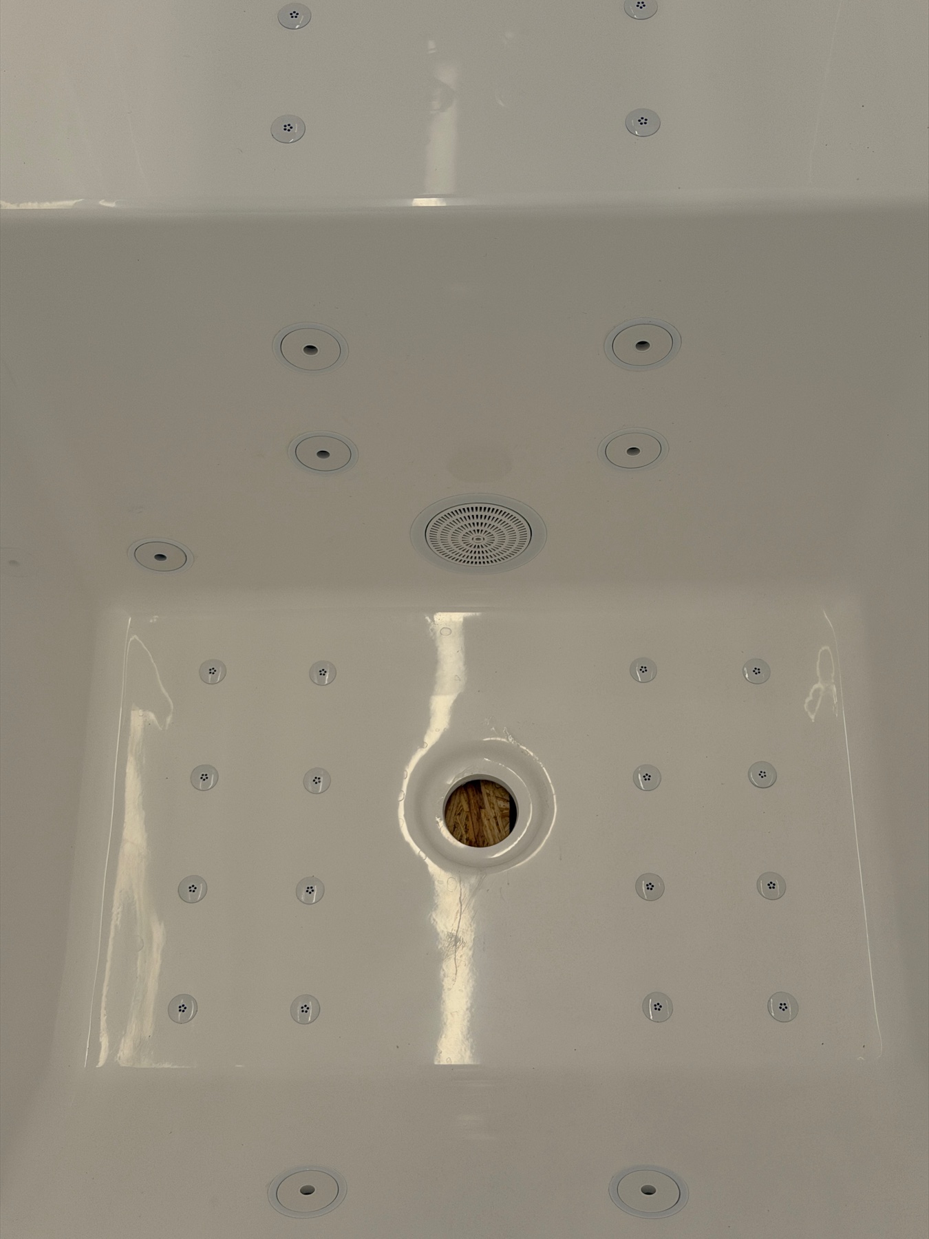 Omnitub extra deep whirlpool bath — white flush jets on a white tub